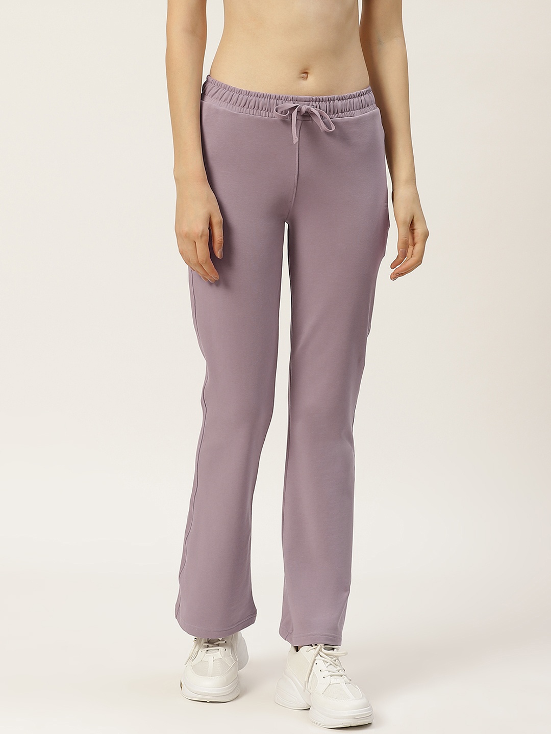 

FEMEA Women Lavender Solid Bootcut Fit Track Pants