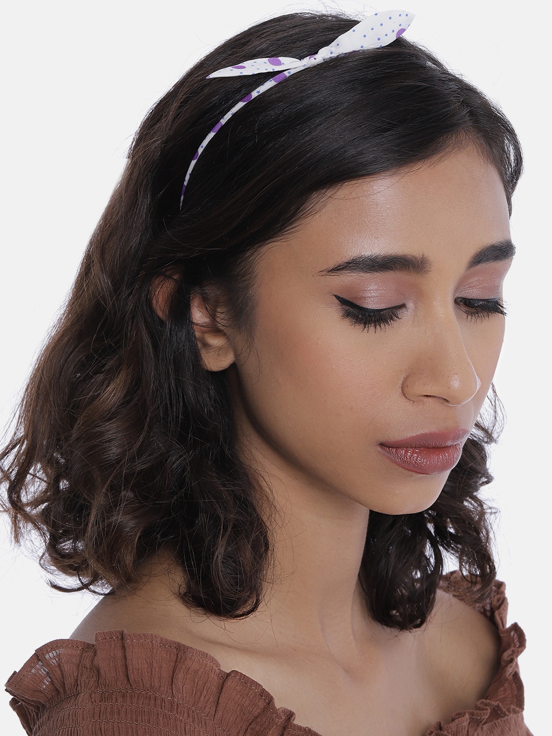 

AccessHer Set of 2 Blue & White Polka Dot Print Handcrafted Hairbands