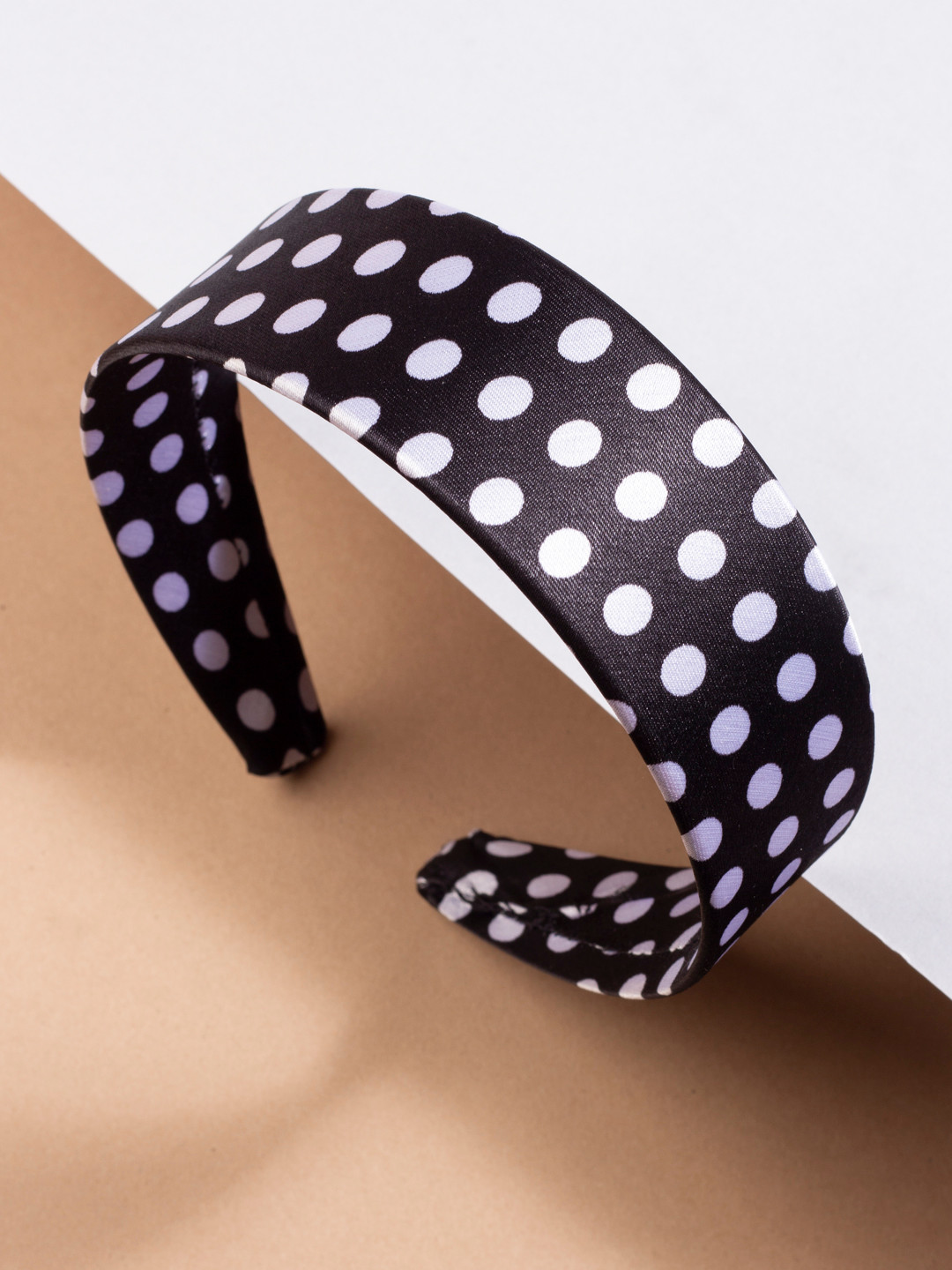 

AccessHer Women Polka Dot Print Hairband, Black