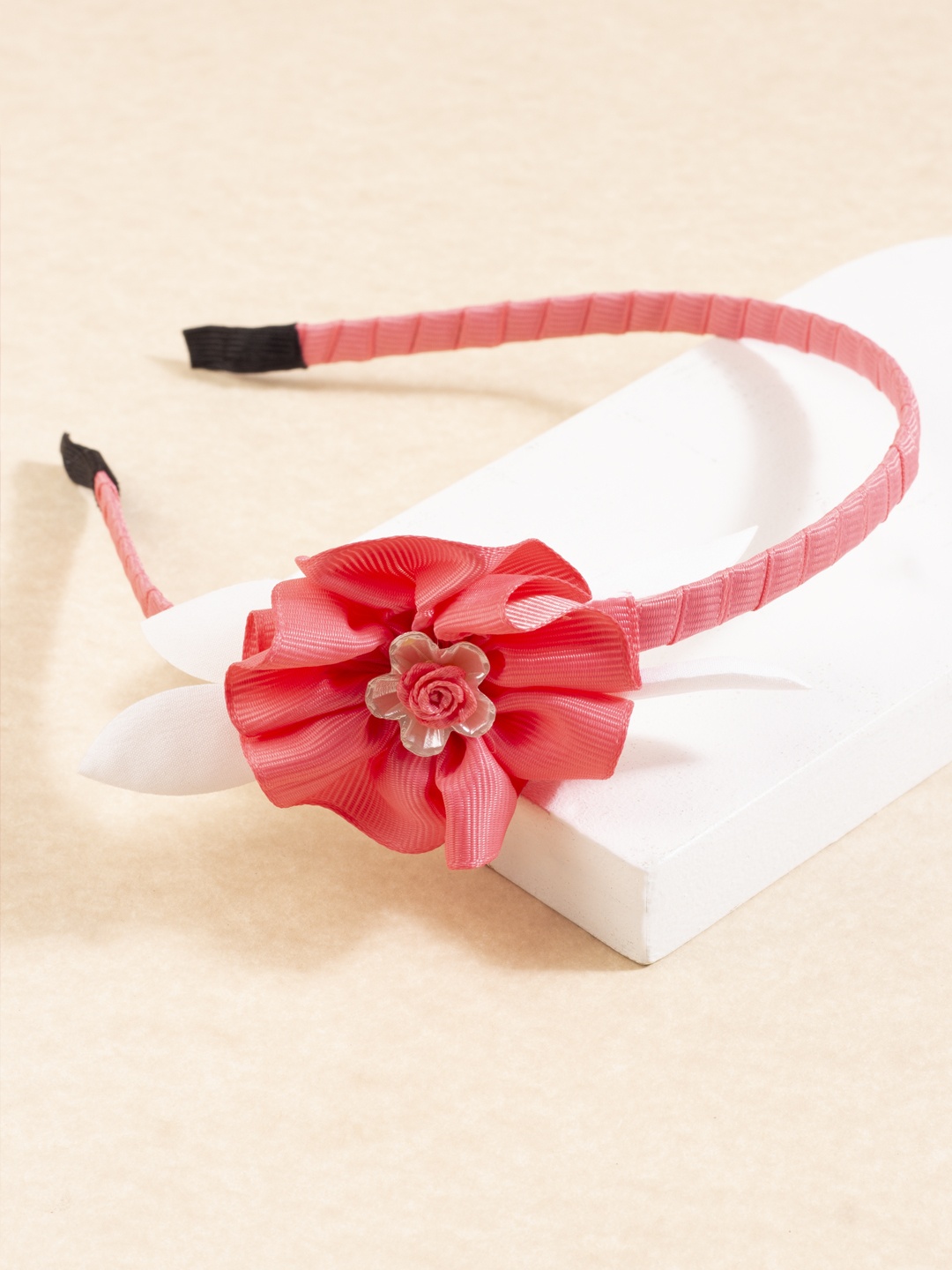

AccessHer Pink Floral Bow Hairband