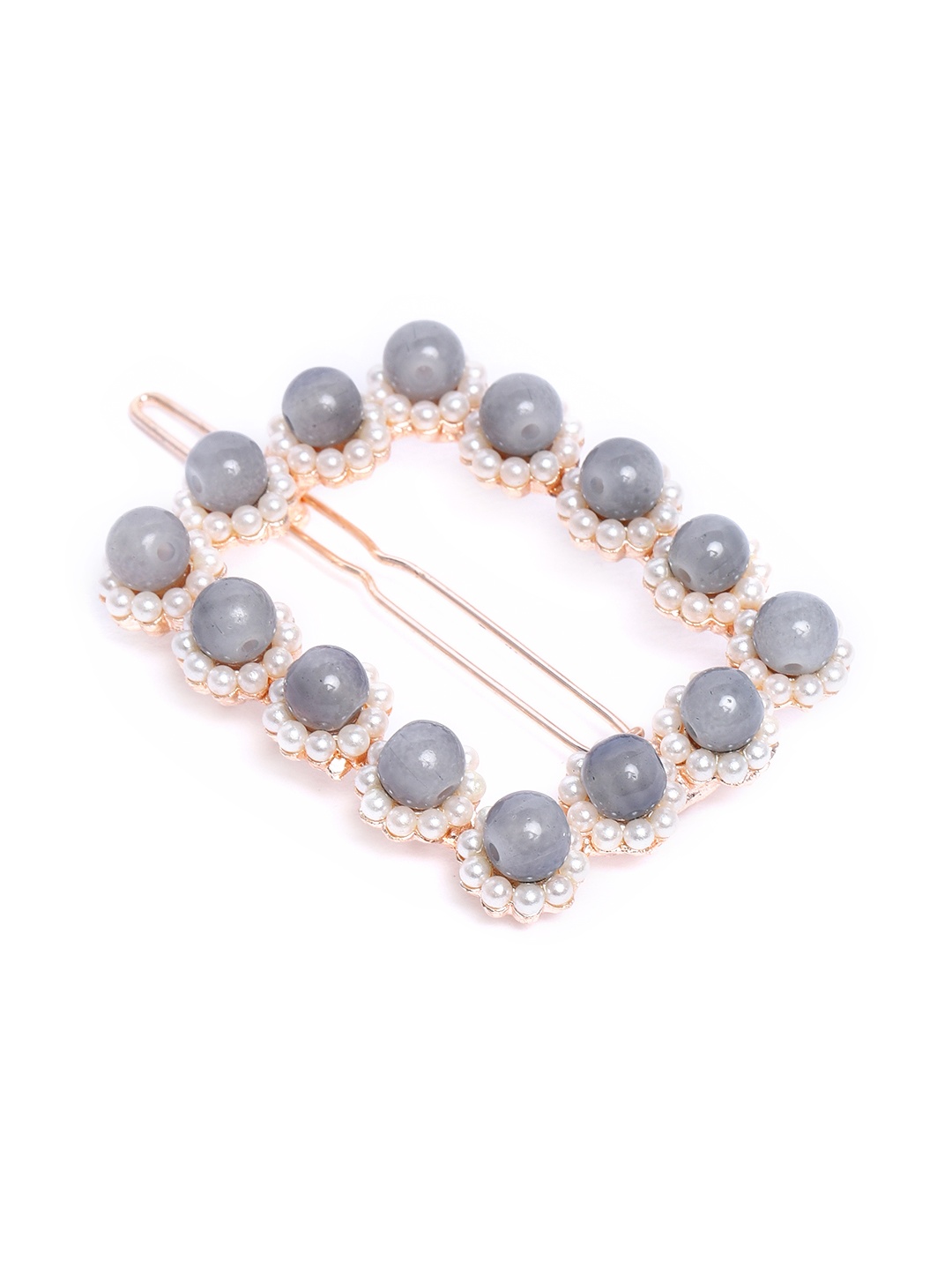 

AccessHer Women Grey Beaded Bumpit Hair Pin