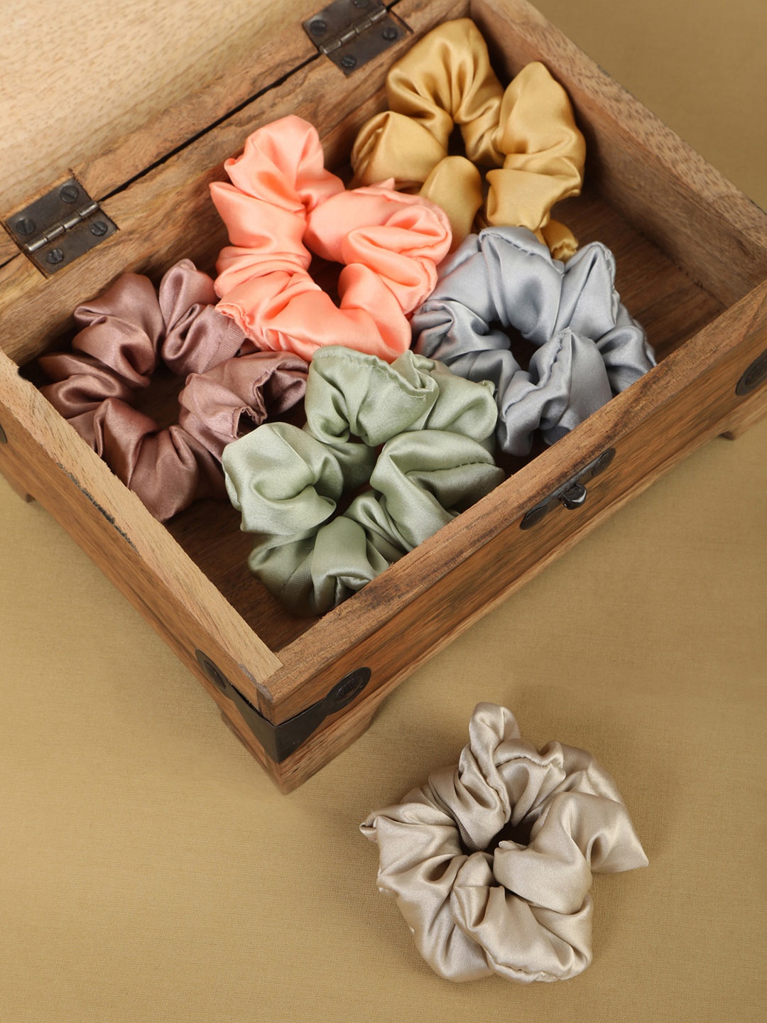 

AccessHer Women Multicoloured Set of 6 Hair Scrunchies, Multi