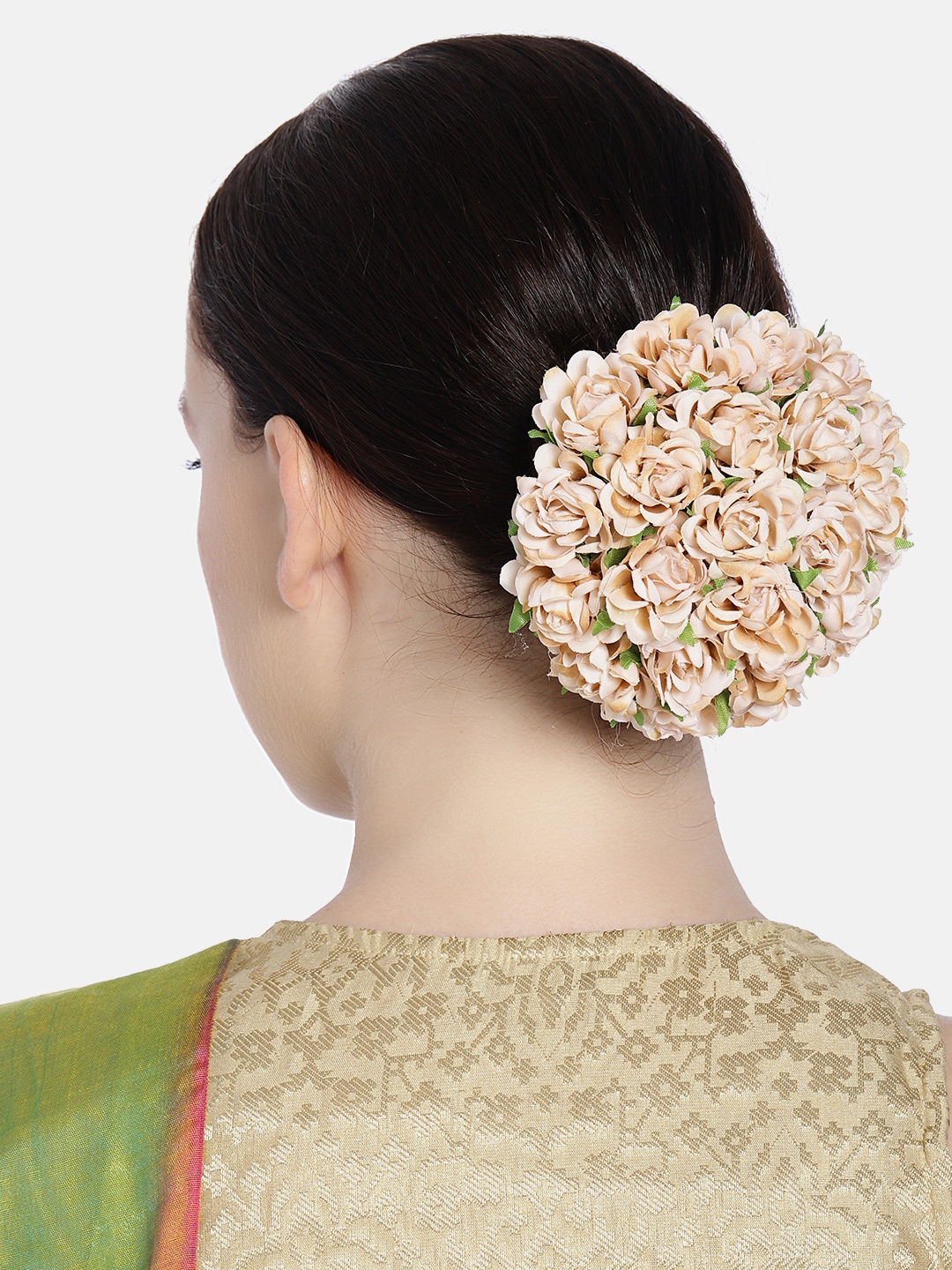 

AccessHer Cream-Coloured Floral Design Hair Bun Cover