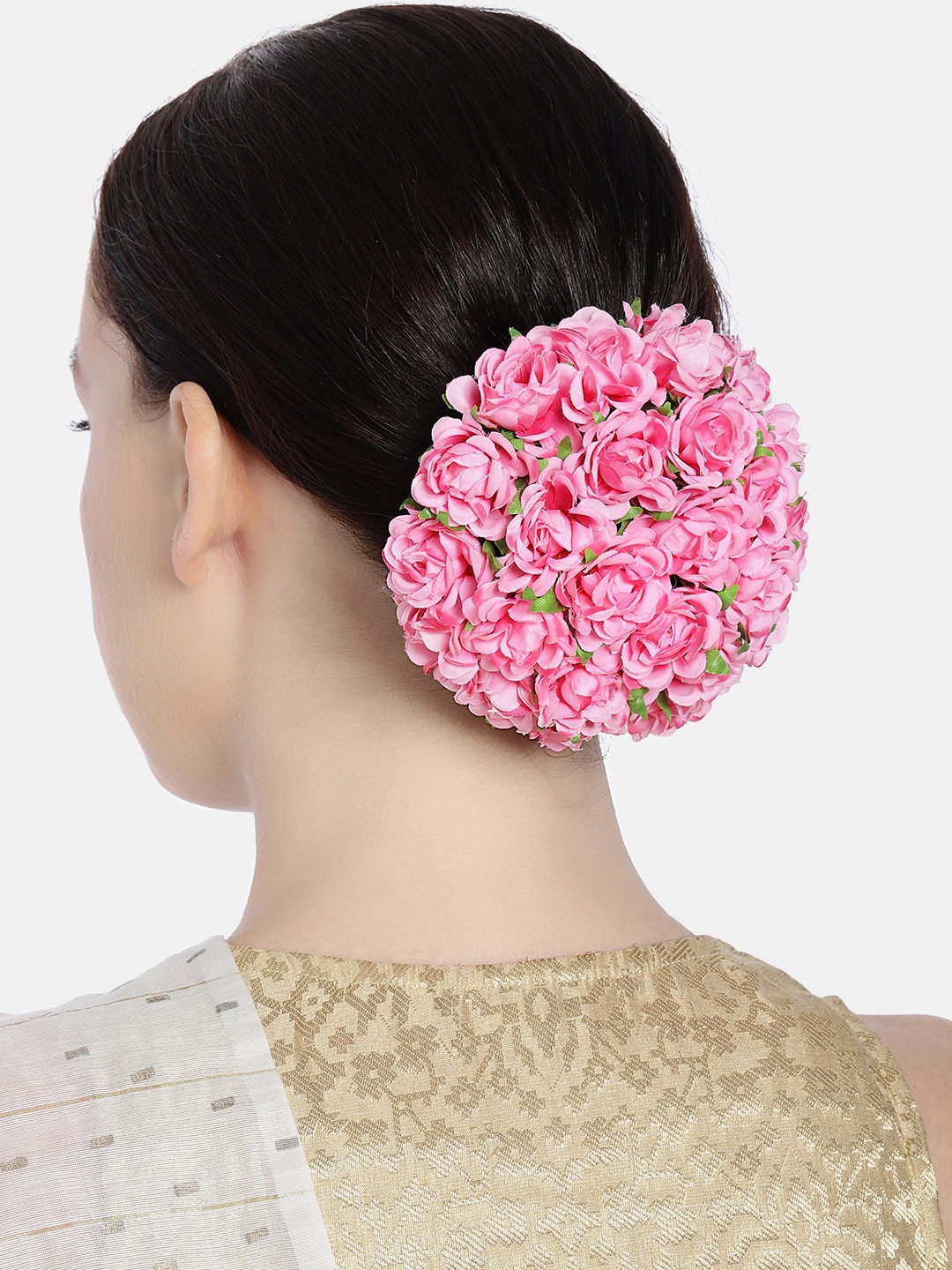 

AccessHer Pink Floral Design Hair Bun Cover