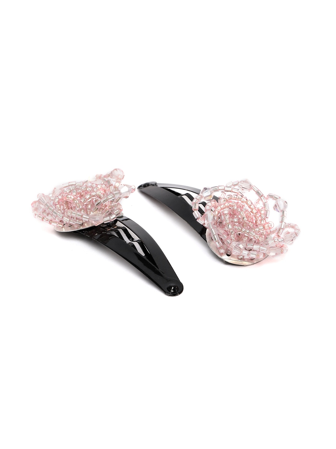 

AccessHer Set of 2 Black & Pink Beaded Tic Tac Hair Clips