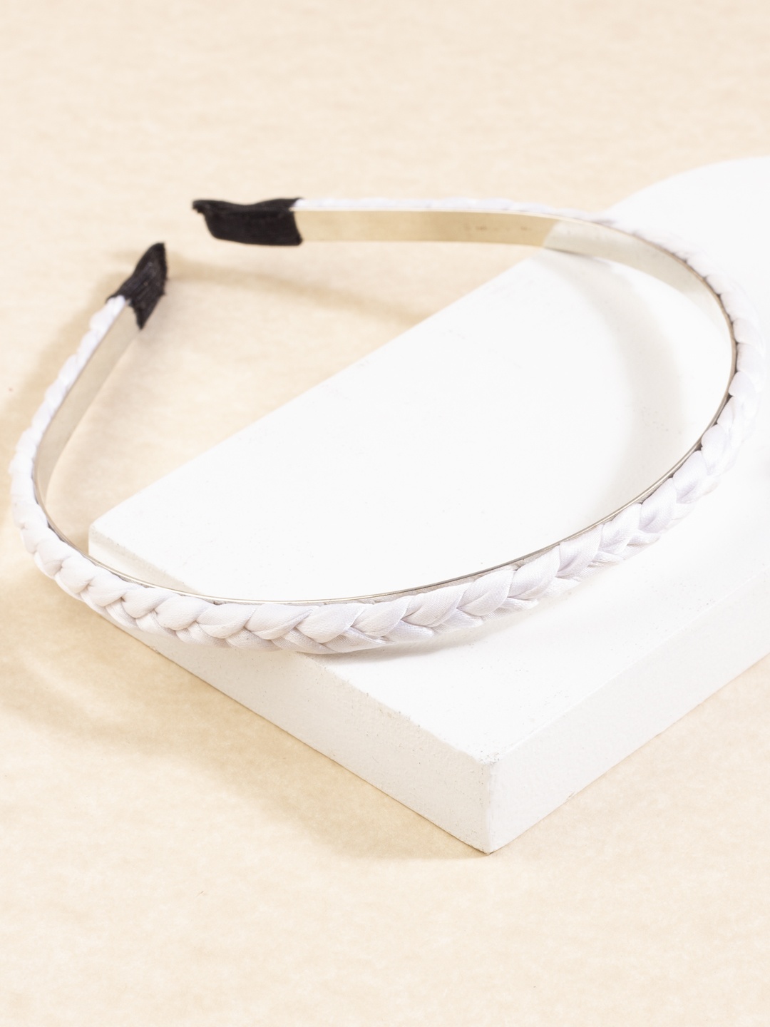 

AccessHer Women White Braided Hairband