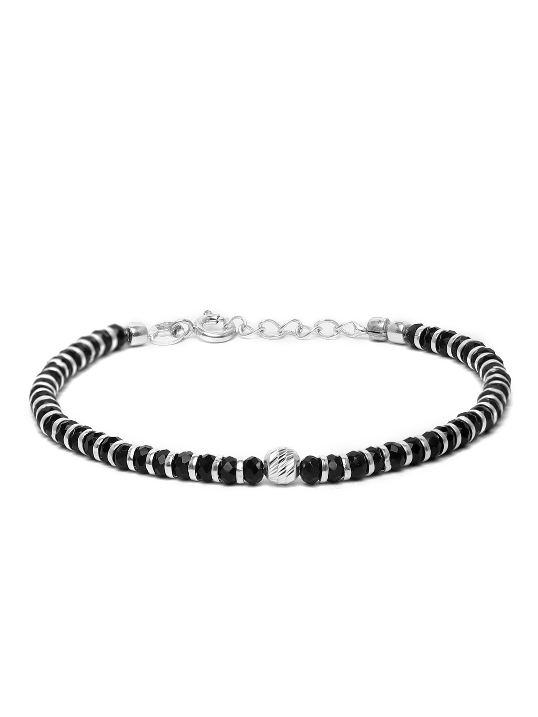 

ZAYN Women Silver-Plated & Black Bracelet