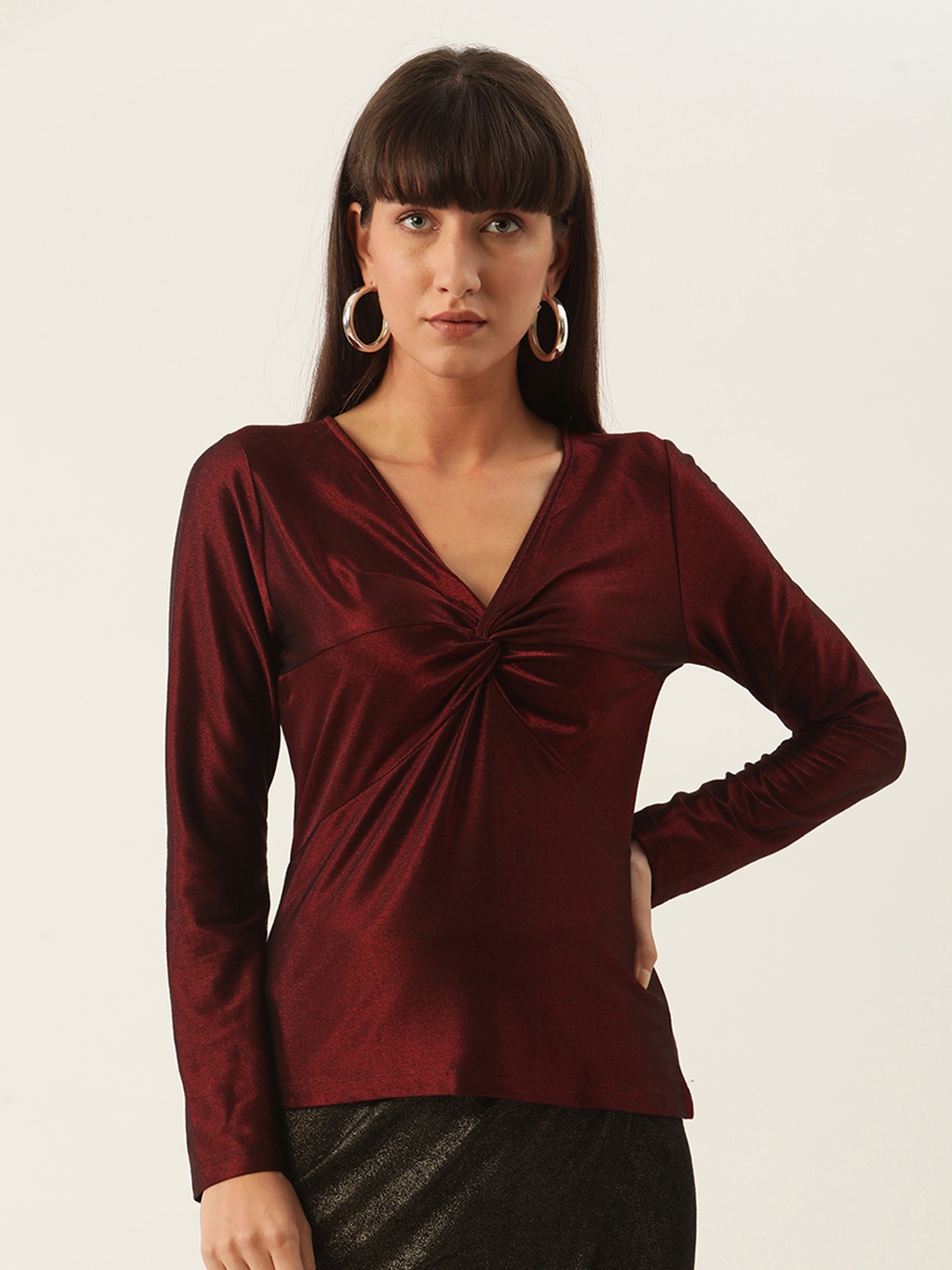

Zoella Maroon Regular Top