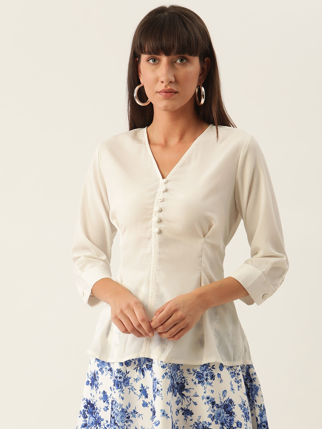 

Zoella Off White Cinched Waist Top