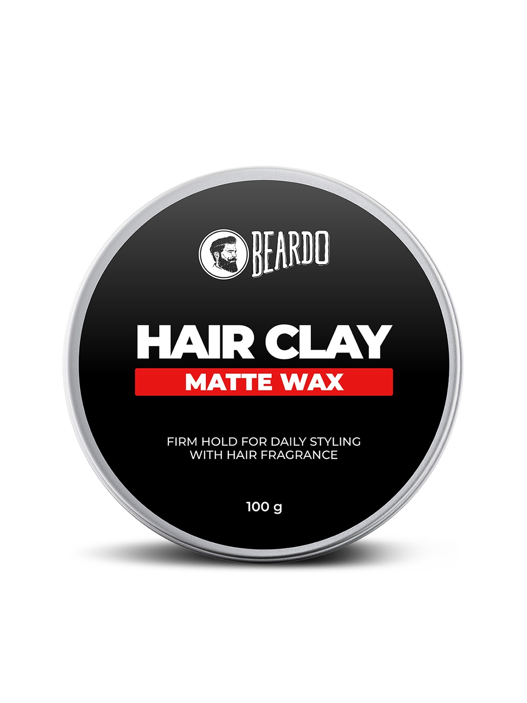 

BEARDO Strong Hold Hair Clay Wax with Kaolin Clay for Lasting Hold & Matte Finish - 100 g, Black