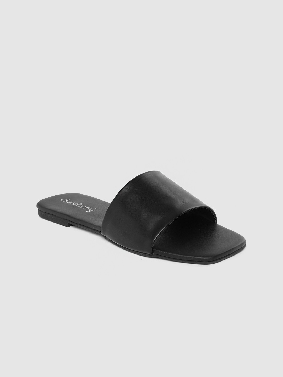 

DressBerry Women Black Solid Open Toe Flats