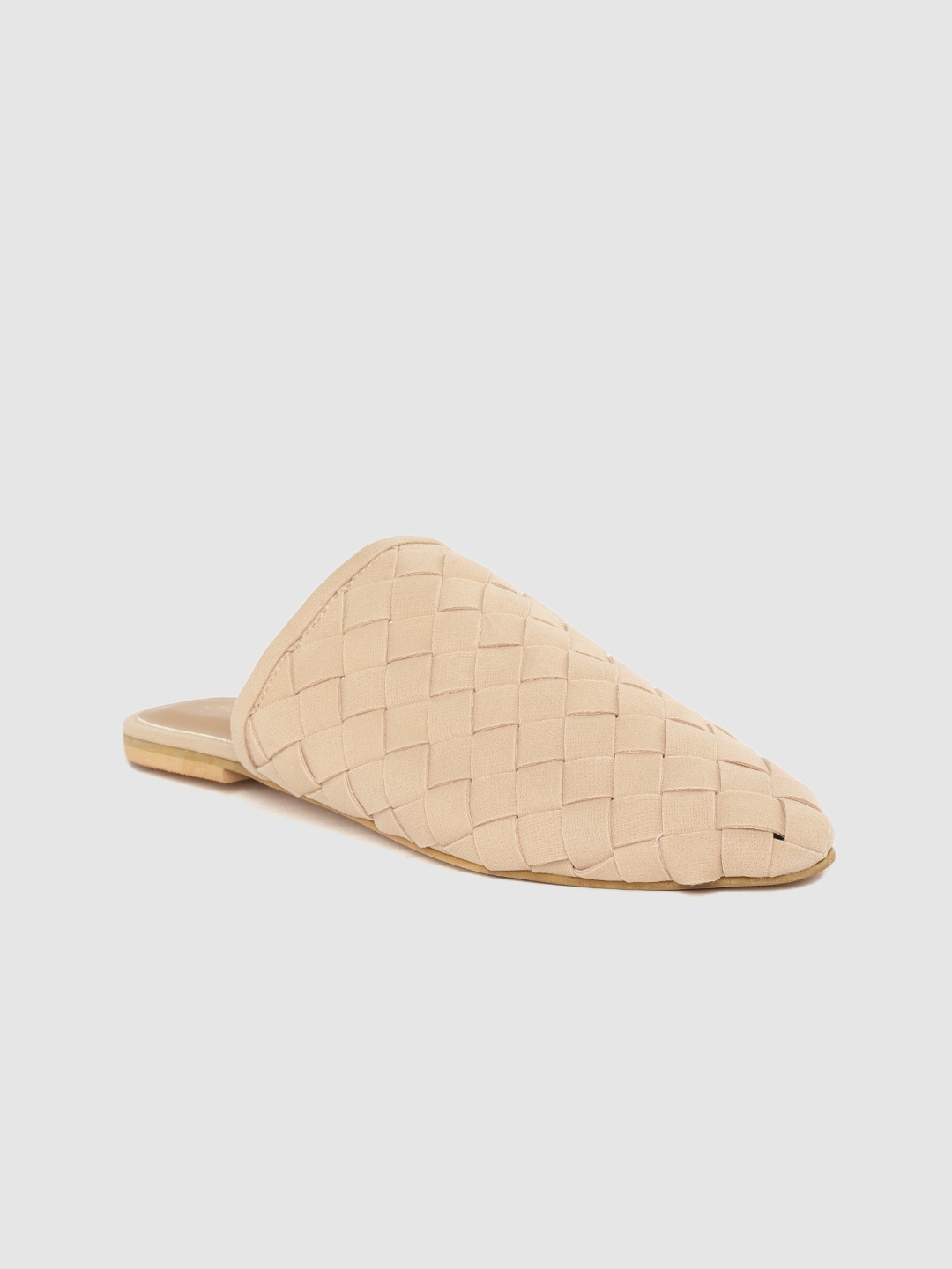 

DressBerry Women Beige Basketweave Mules