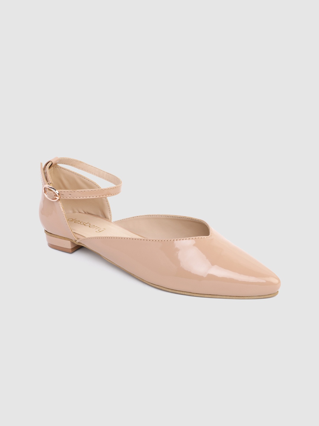 

DressBerry Women Beige Solid Pointed Toe Flats