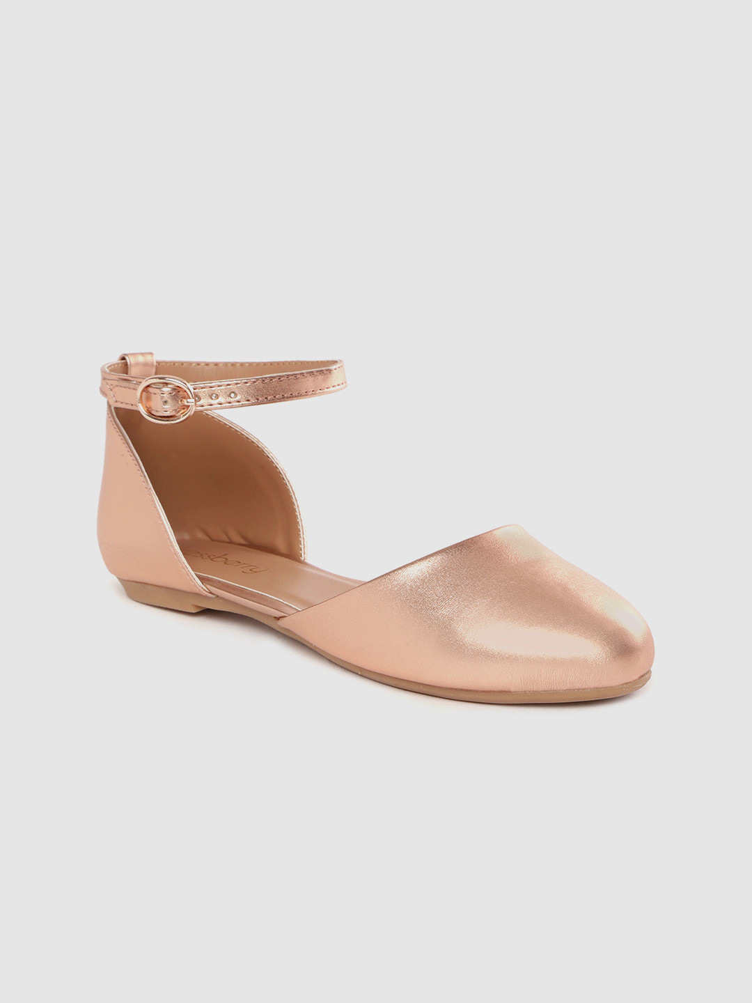 

DressBerry Women Rose Gold-Toned Solid Ballerinas