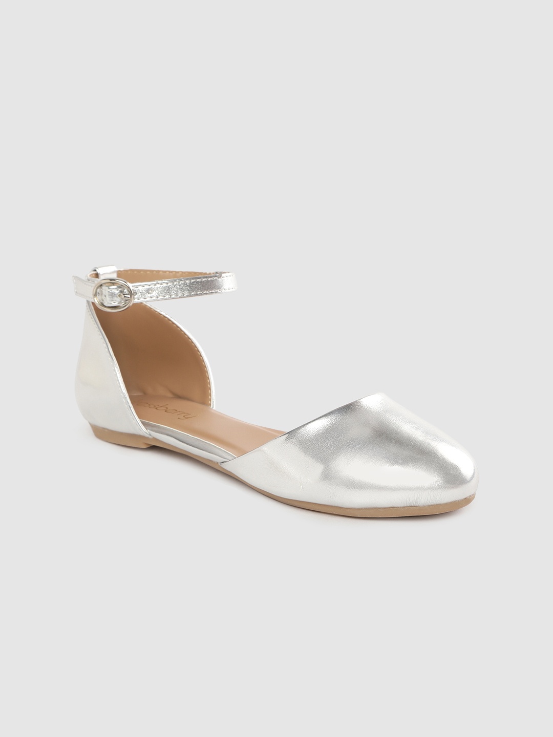 

DressBerry Women Silver-Toned Solid Ballerinas