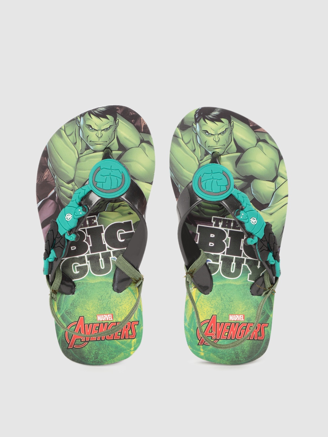 

toothless Boys Black & Green Marvel Avengers Hulk Print Thong Flip-Flops with Backstrap