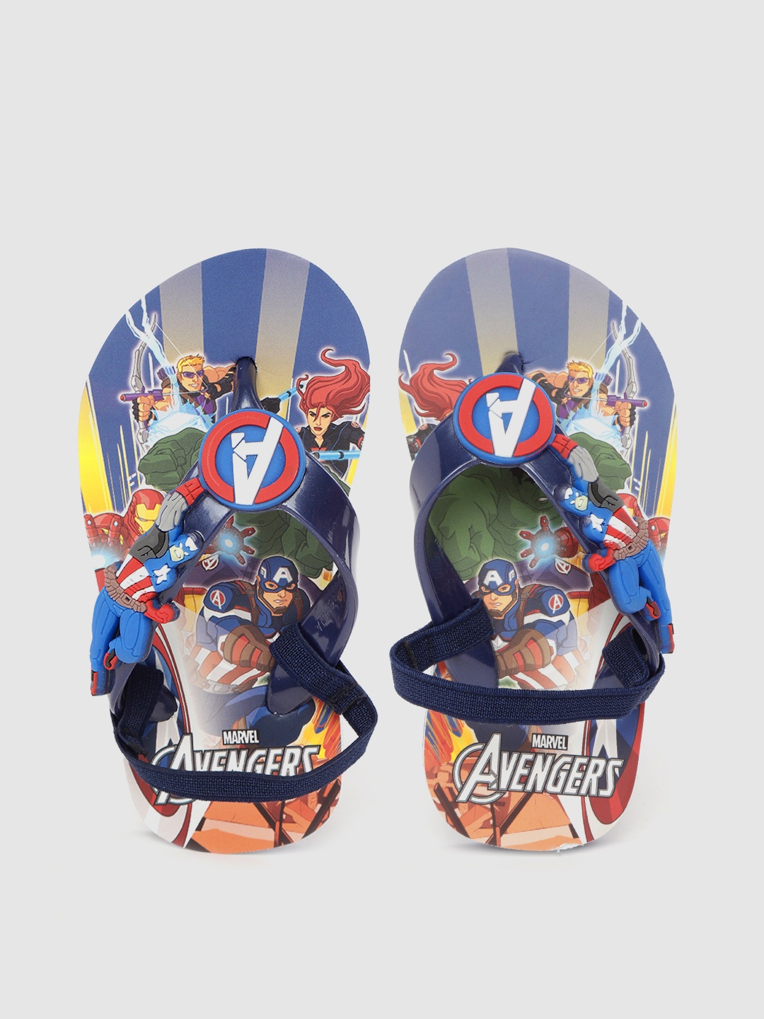 

toothless Boys Blue & Green Marvel Avengers Print Thong Flip Flops with Backstrap