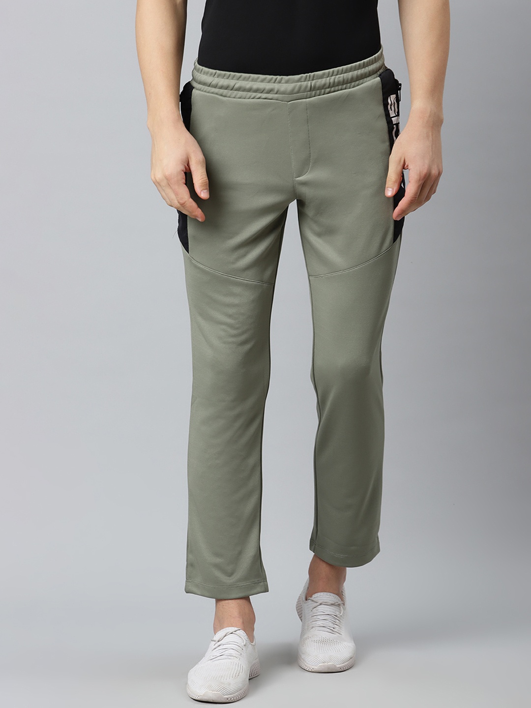 

Alcis Men Olive Green Solid Track Pants