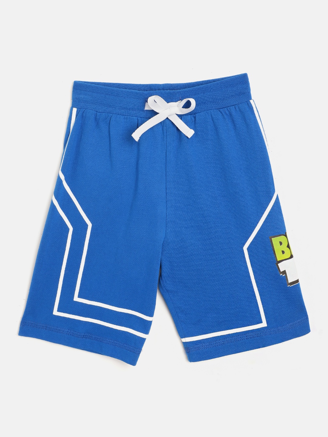 

toothless Boys Blue Solid Ben 10 Regular Fit Pure Cotton Shorts with Ben 10 Print Detail