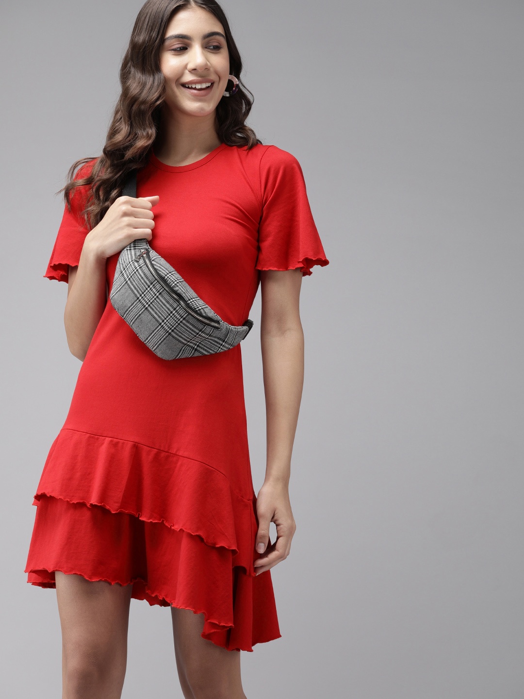 

The Dry State Women Red Solid A-Line Dress