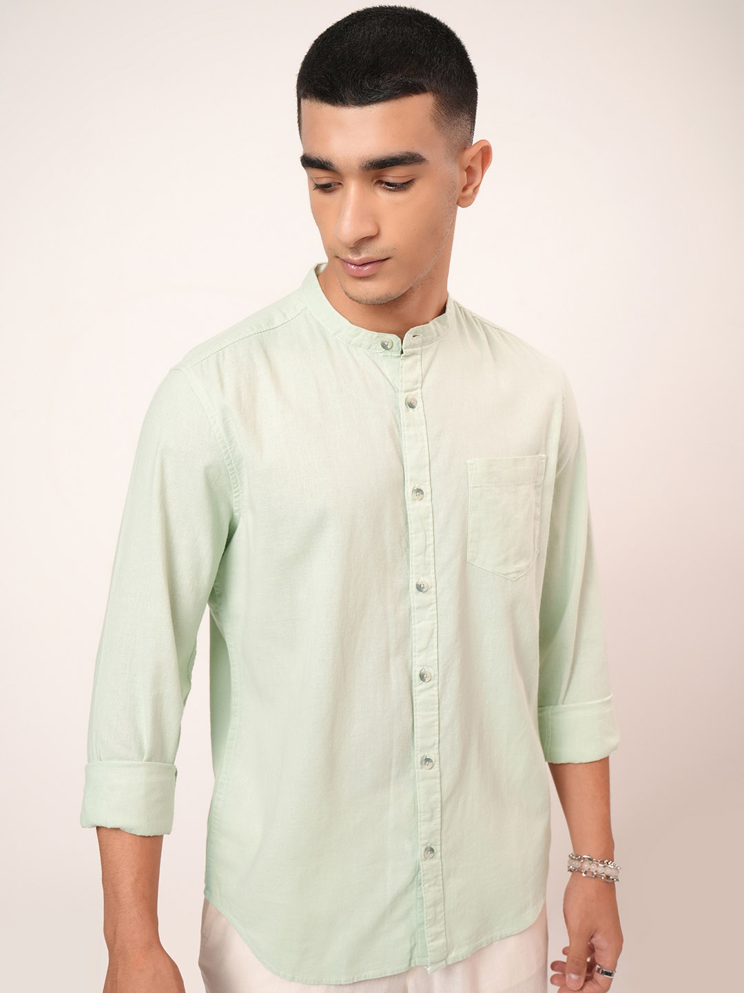 

HIGHLANDER Men Green Slim Fit Solid Casual Shirt