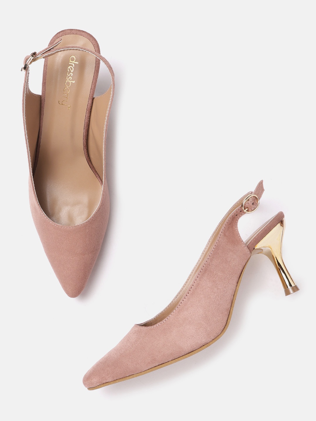 

DressBerry Dusty Rose Pink Solid Pumps