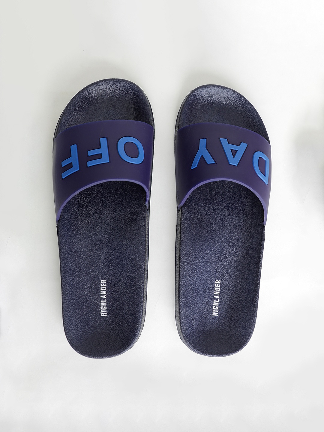 

HIGHLANDER Men Navy Blue Printed Sliders
