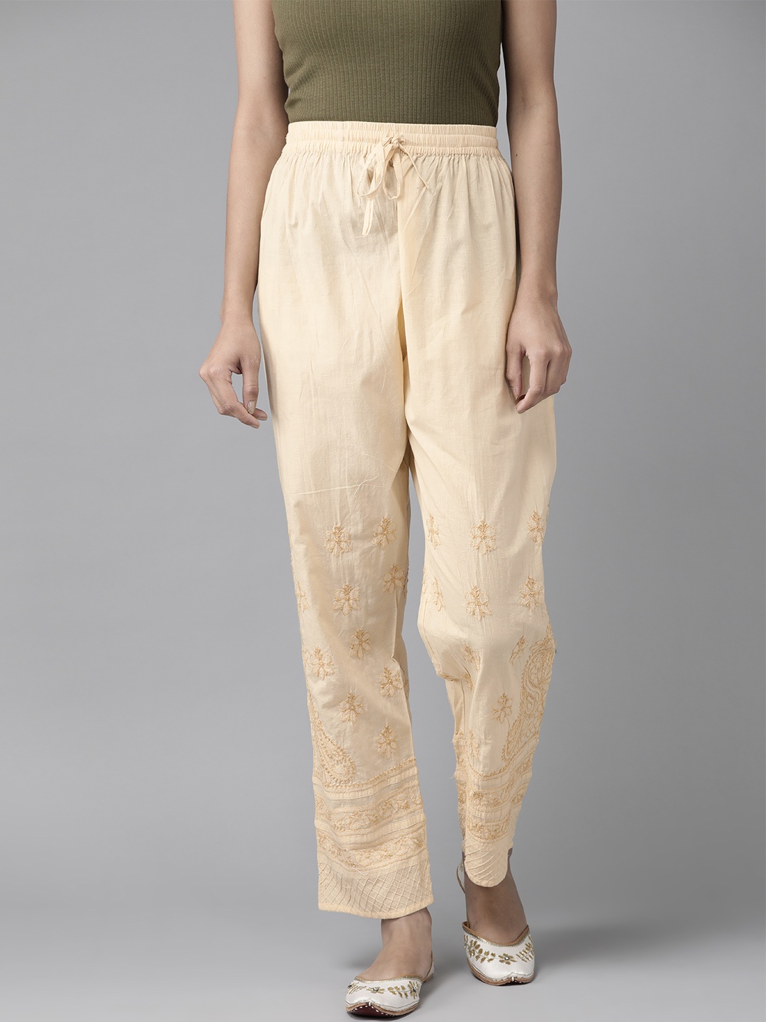 

ADA Women Beige Ethnic Palazzos