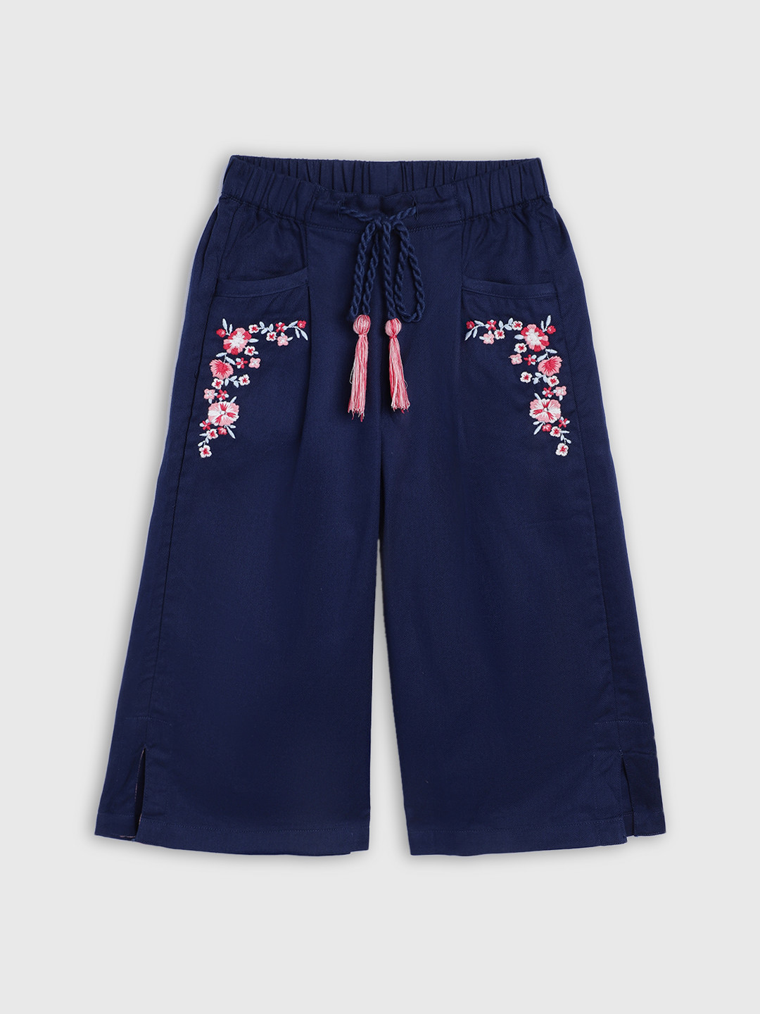 

Blue Giraffe Girls Blue Flared Solid Culottes