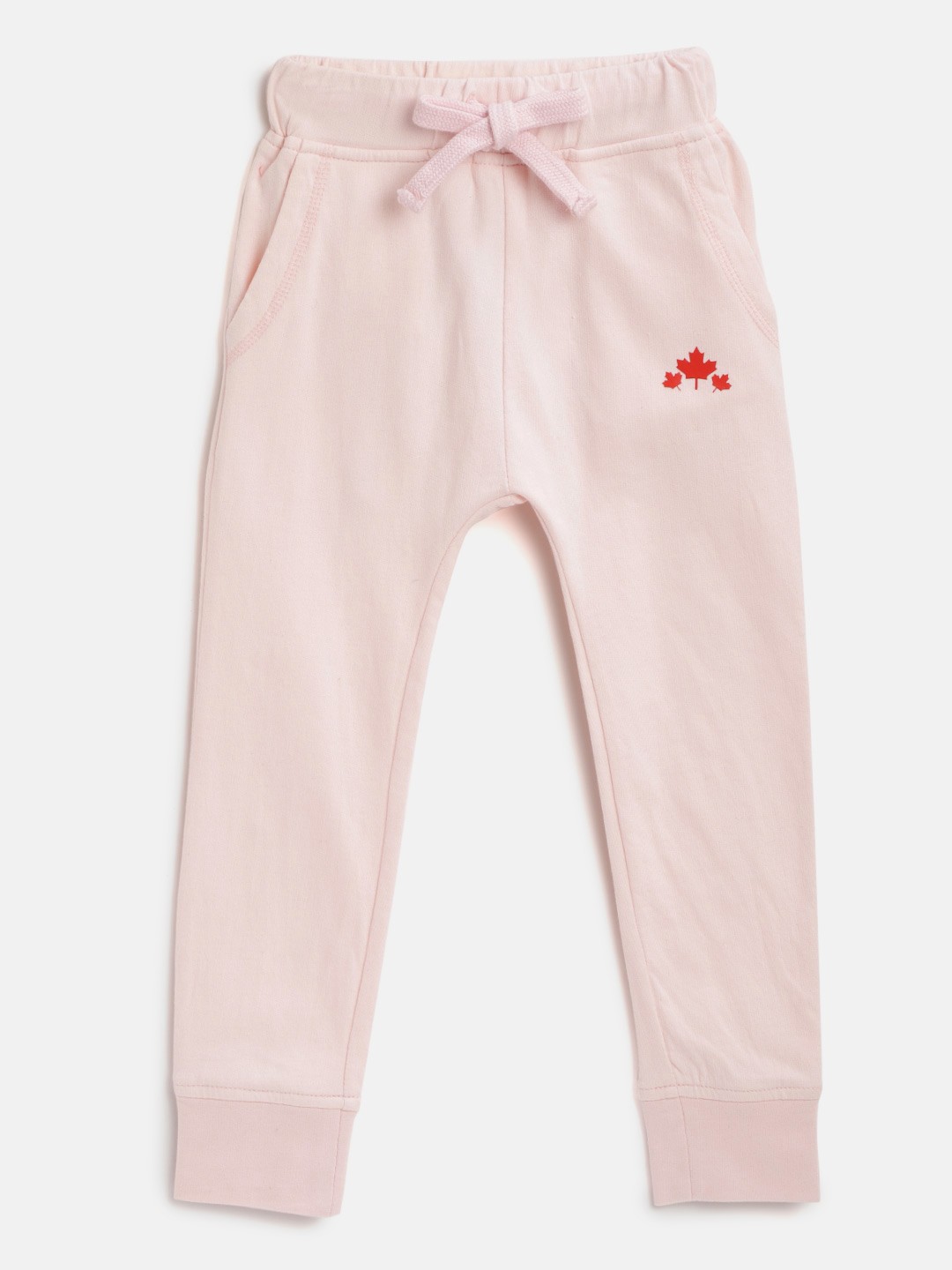 

Rute Girls Pink Solid Pure Cotton Joggers