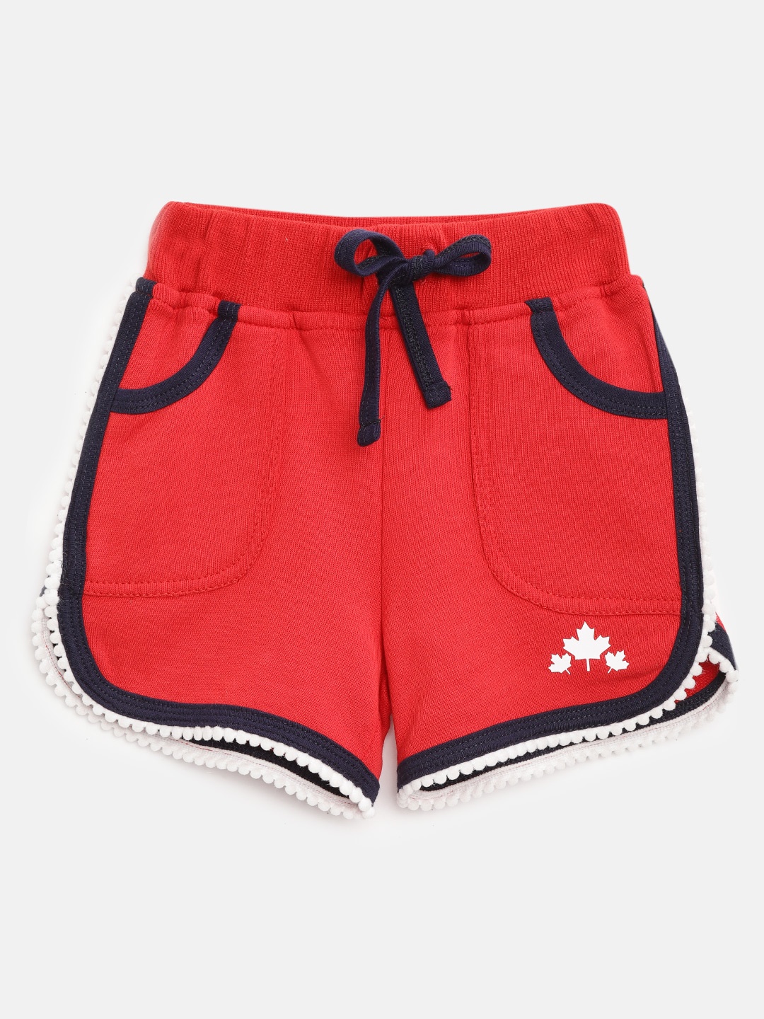 

Rute Girls Red Solid Pure Cotton Slim Fit Regular Shorts