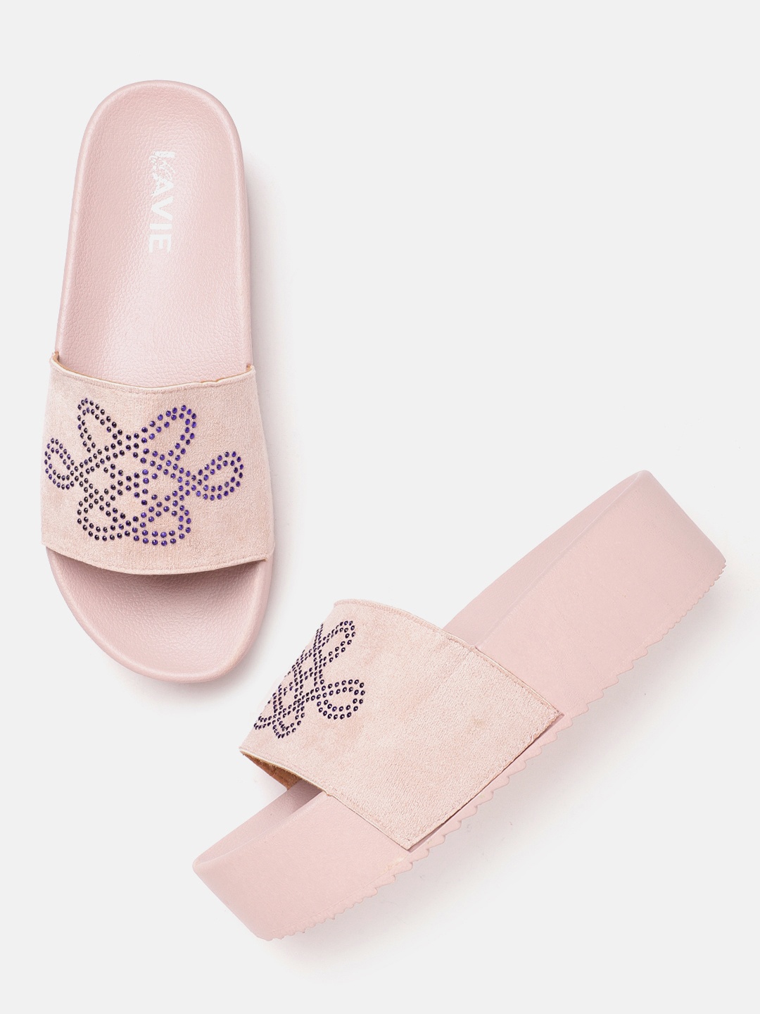 

Lavie Women Pink & Blue Embellished Flatforms