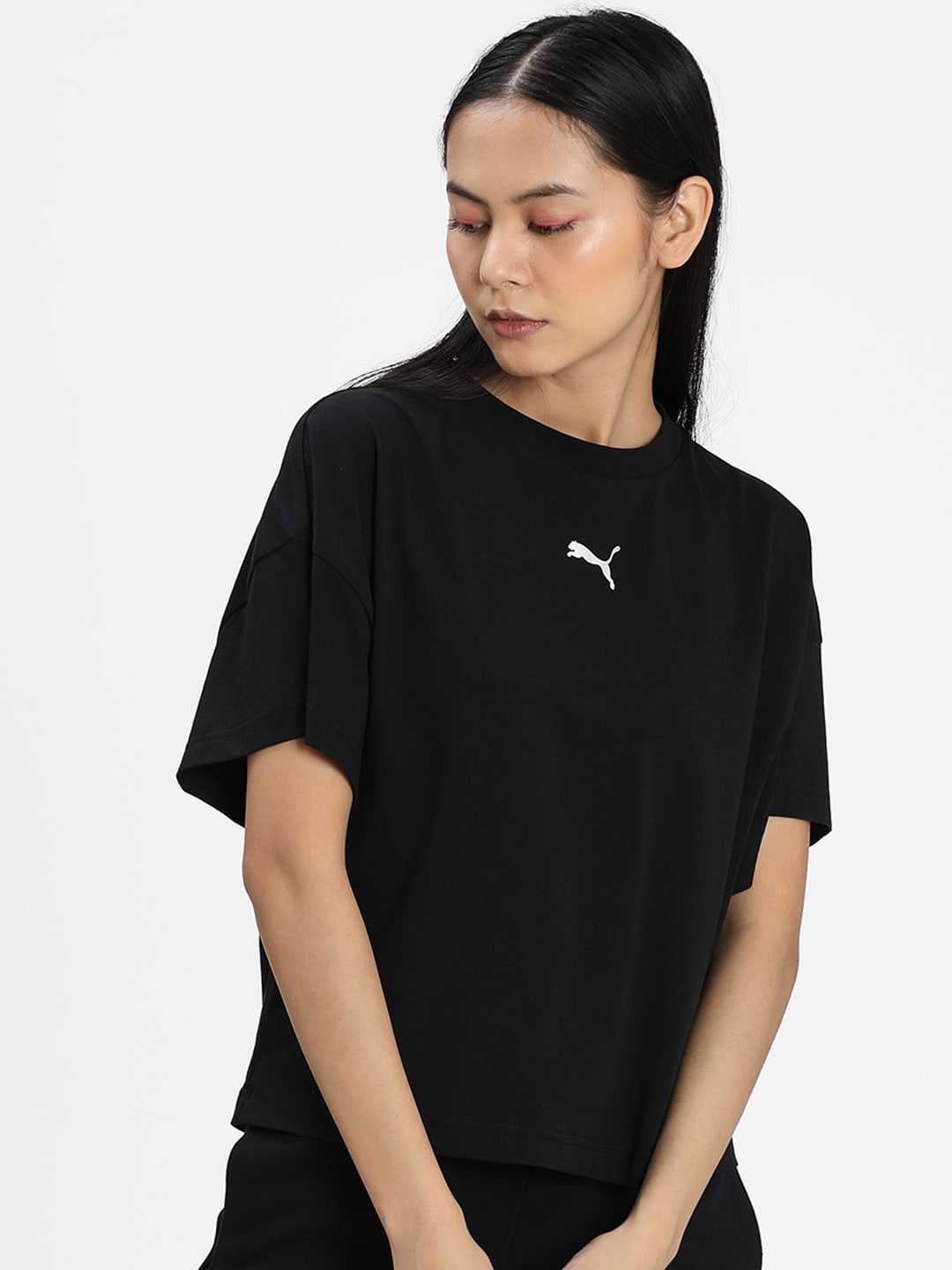 

Puma Women Black Round Neck Evide Graphic Tee