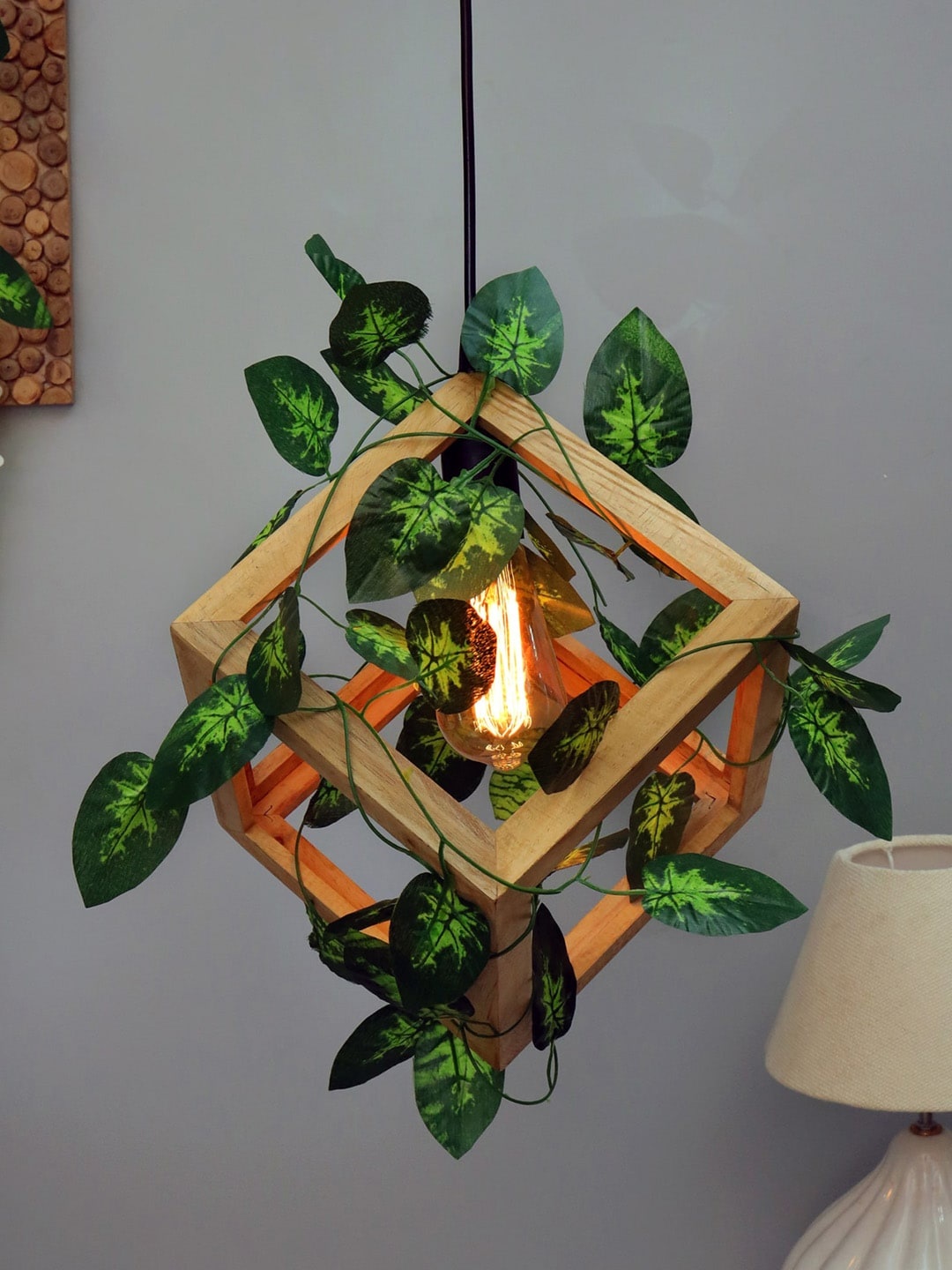 

Homesake Beige & Green Textured Contemporary Hanging Light
