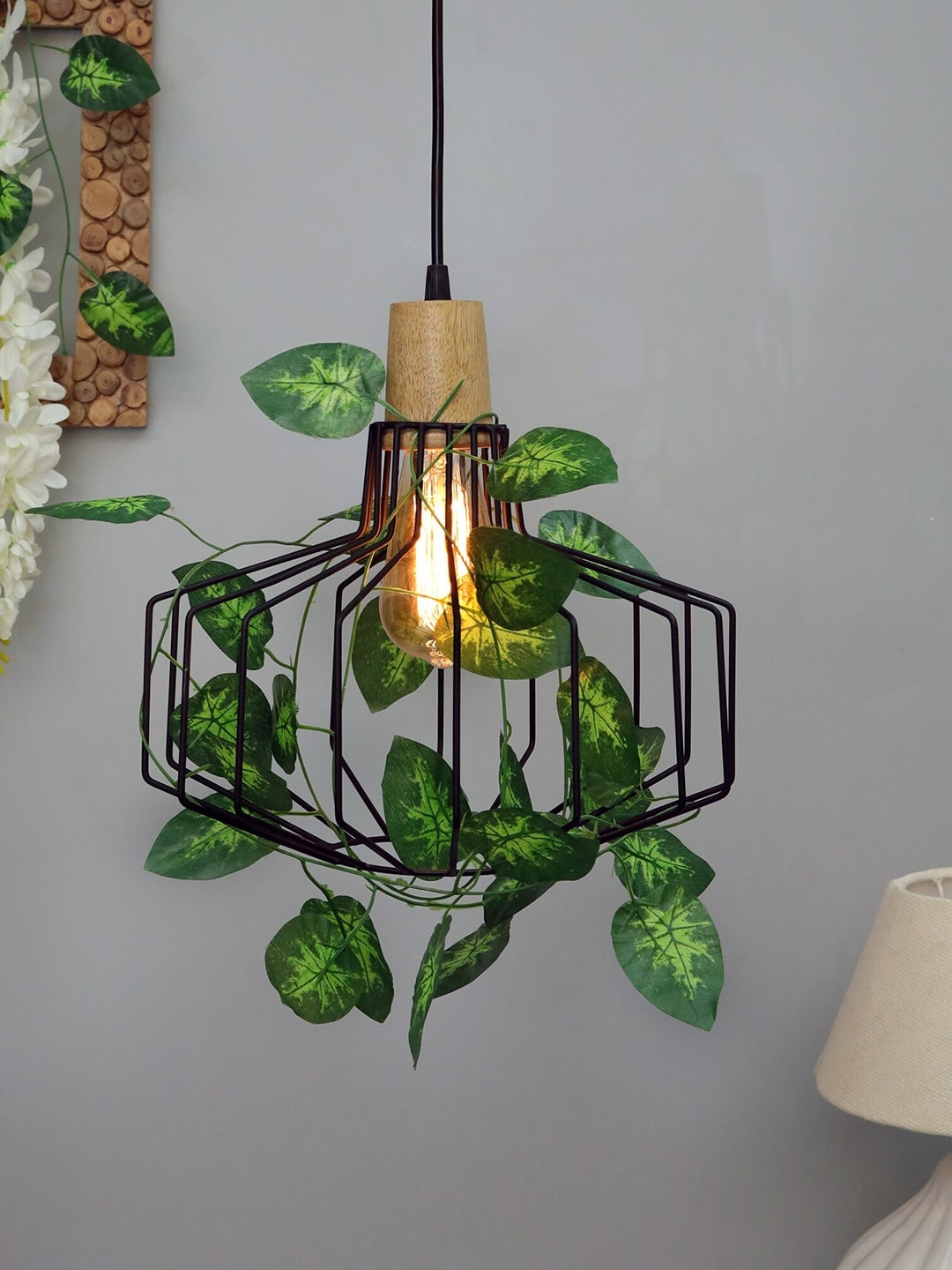 

Homesake Black & Green Self Design Contemporary Pendant Lamp