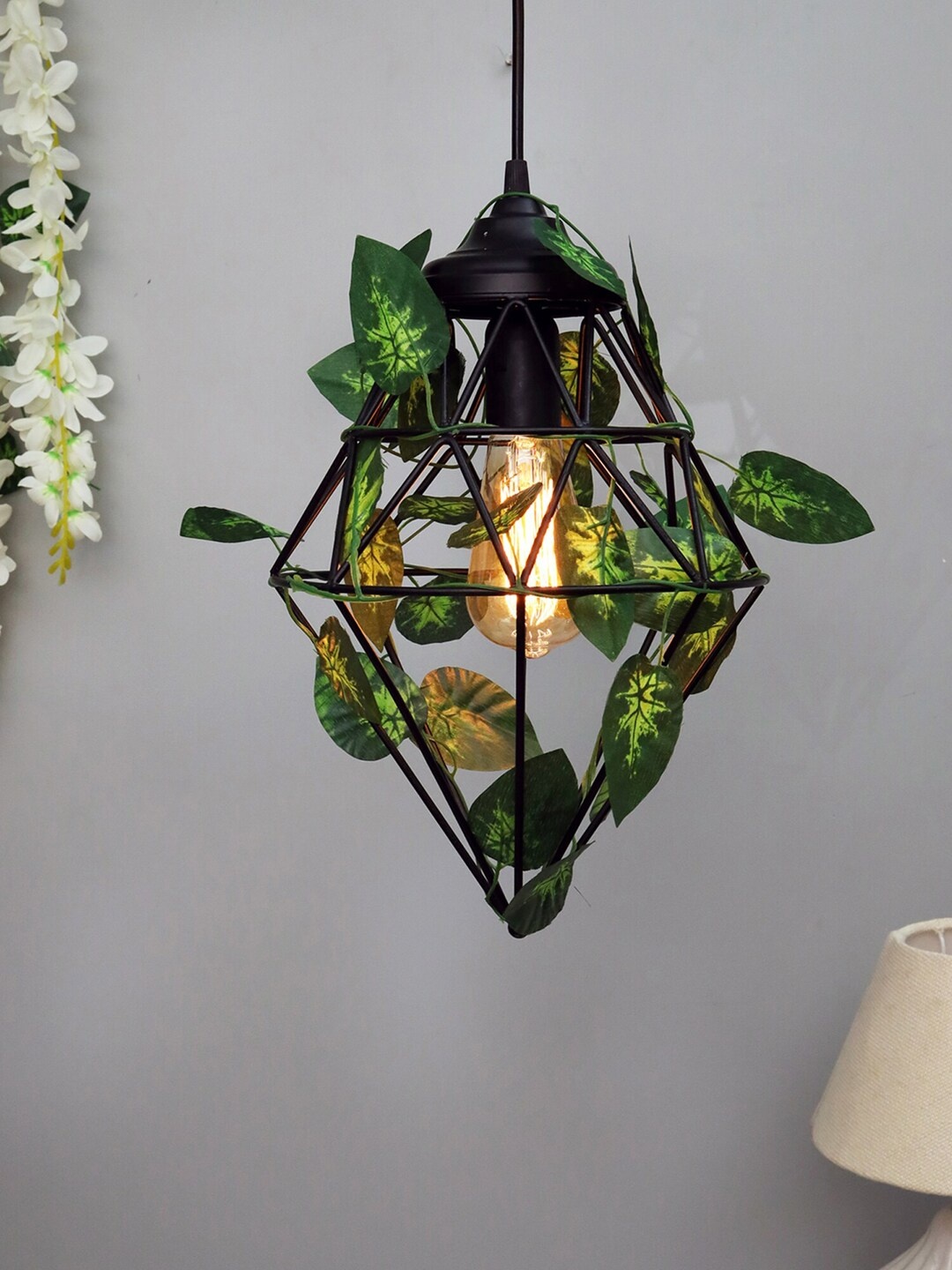 

Homesake Black & Transparent Textured Contemporary Hanging Lamp