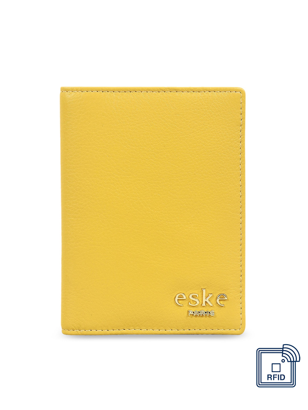 

Eske Unisex Yellow Textured Leather Passport Holder