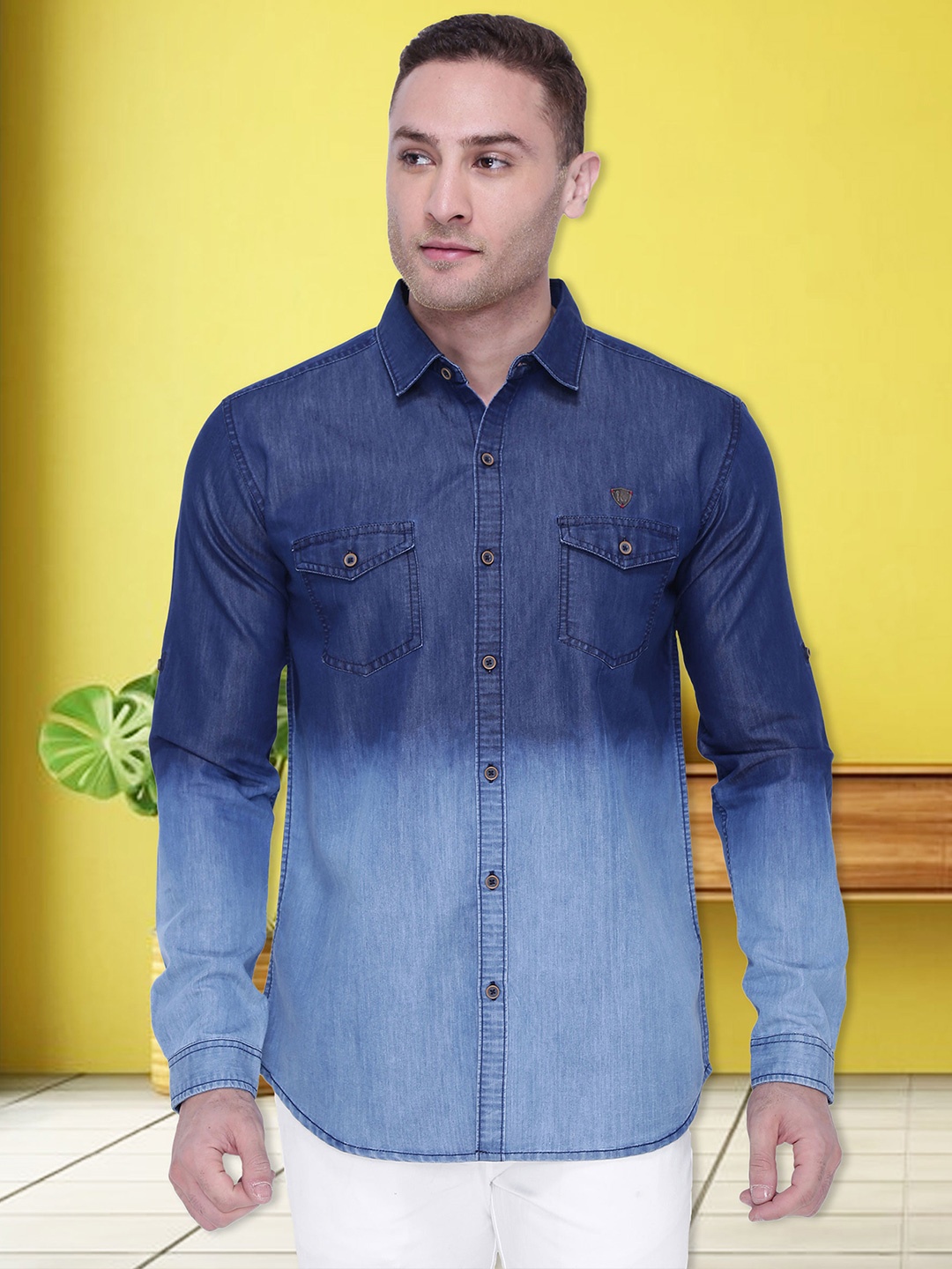 

Kuons Avenue Men Blue Slim Fit Solid Casual Shirt