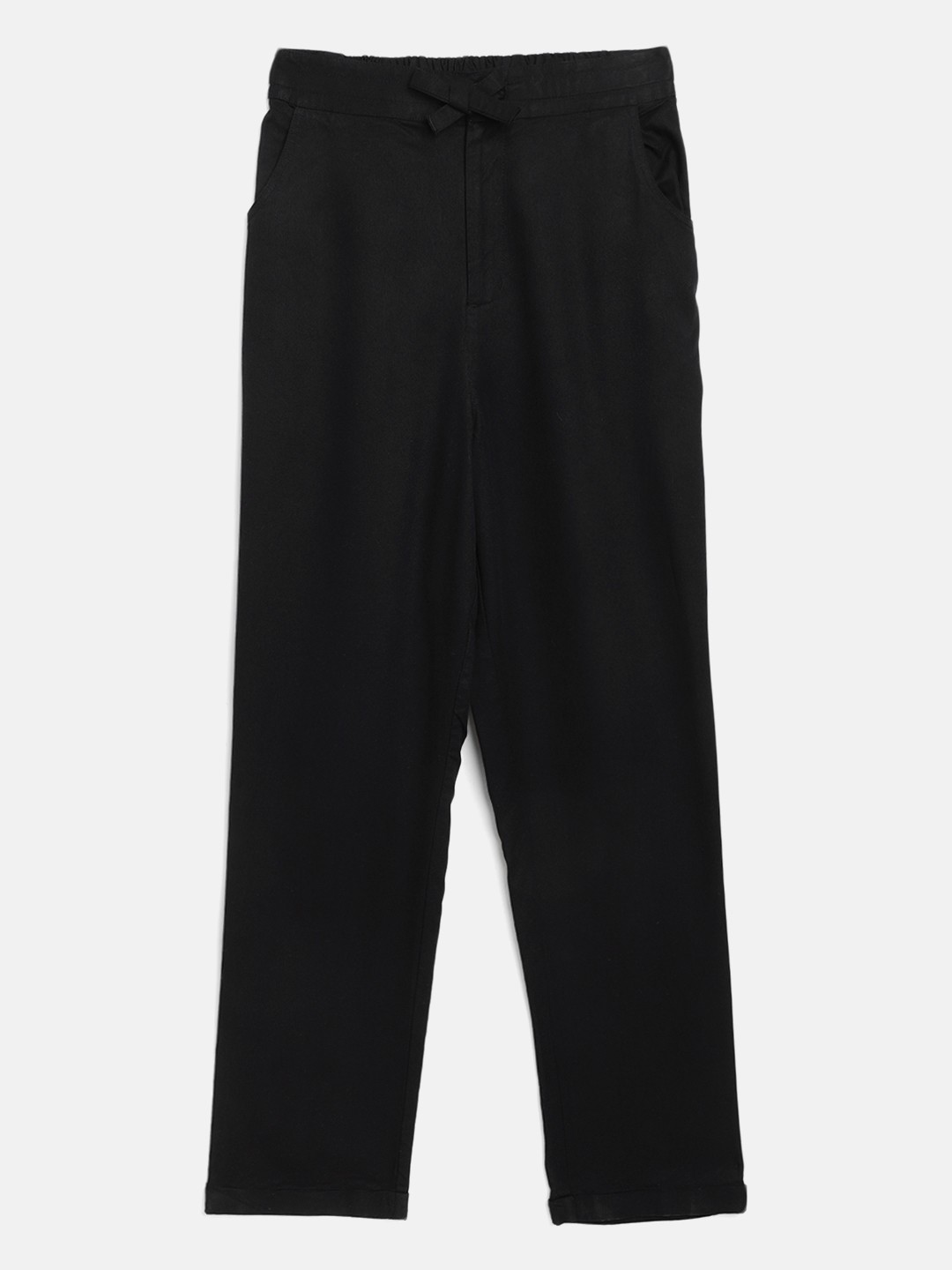 

Marks & Spencer Girls Black Sustainable Regular Fit Solid Trousers