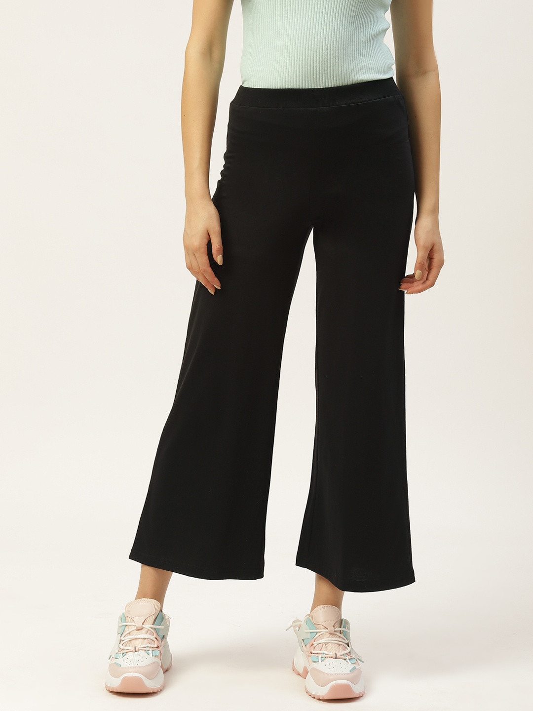 

Laabha Women Black Solid Track Pants