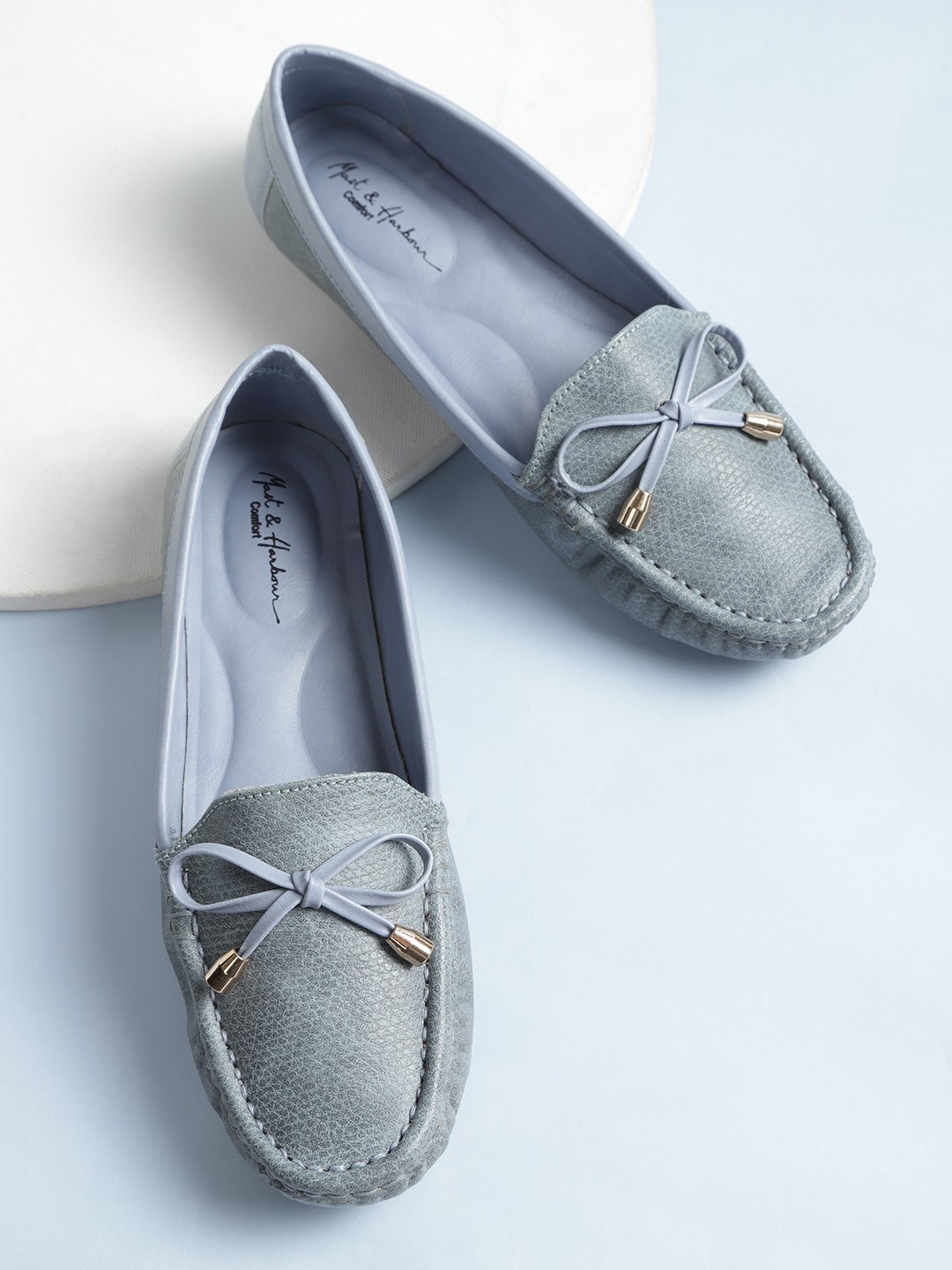 

Mast & Harbour Women Blue Textured Loafers