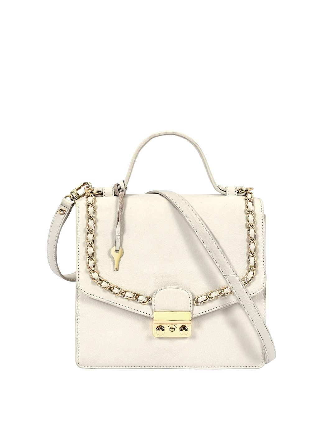 

Eske White Solid Satchel