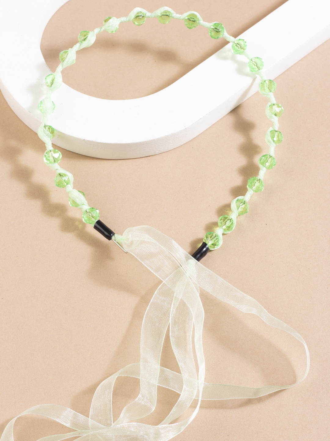 

AccessHer Women Green Beaded Lace Hairband