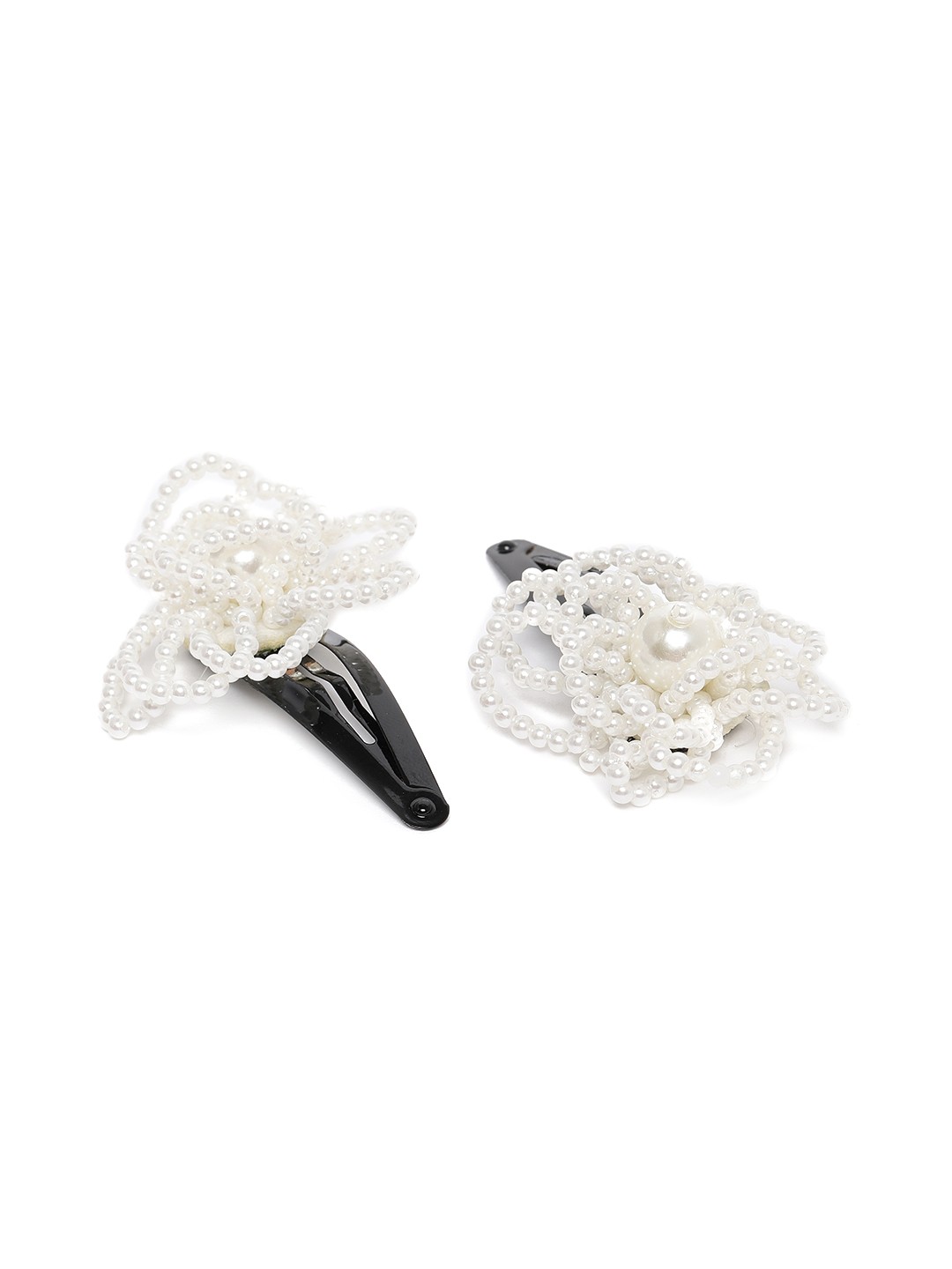 

AccessHer Set of 2 Black & White Beaded Tic Tac Hair Clips