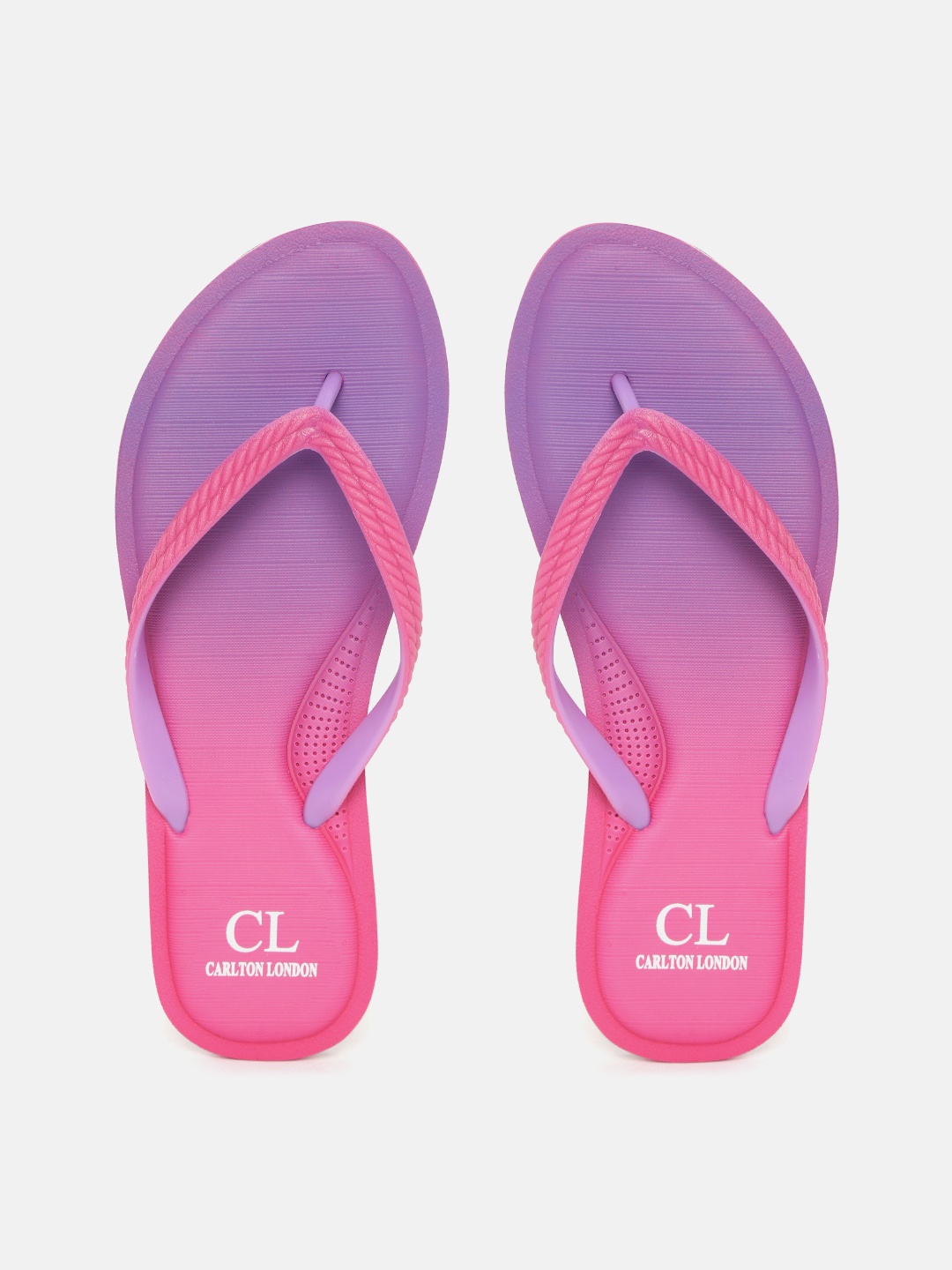 

Carlton London Women Pink & Lavender Ombre Thong Flip-Flops