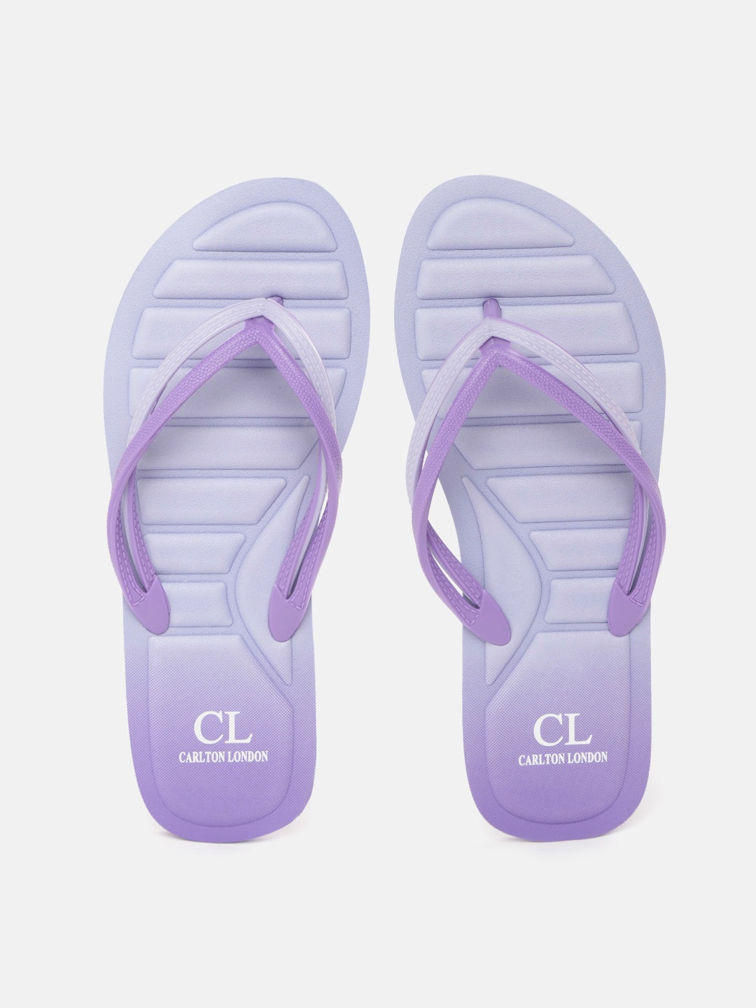 

Carlton London Women Lavender Textured Thong Flip-Flops