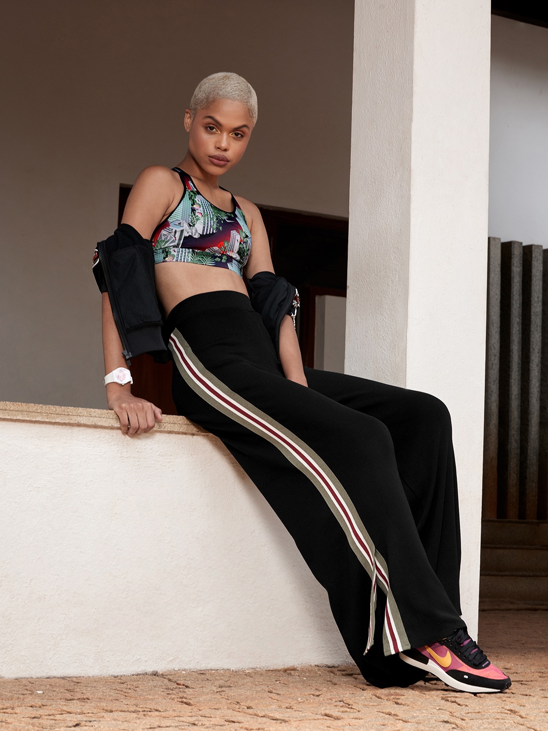 

MANGO Women Black Solid Flared Trousers