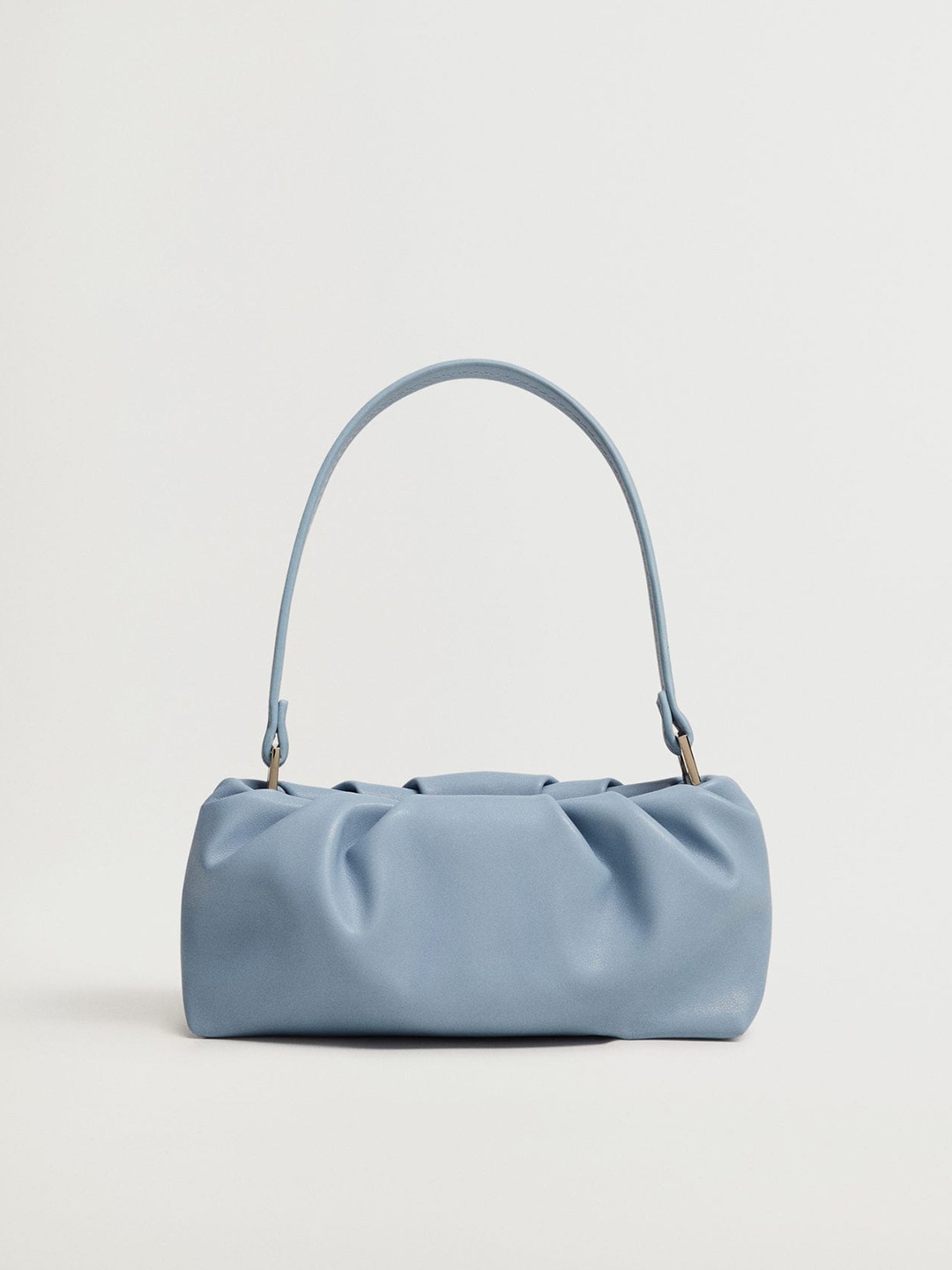 

MANGO Women Blue Solid Shoulder Bag with Ruched Detail