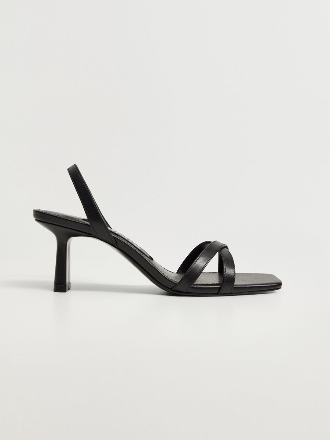 

MANGO Women Black Solid Sustainable Leather Slim Heels