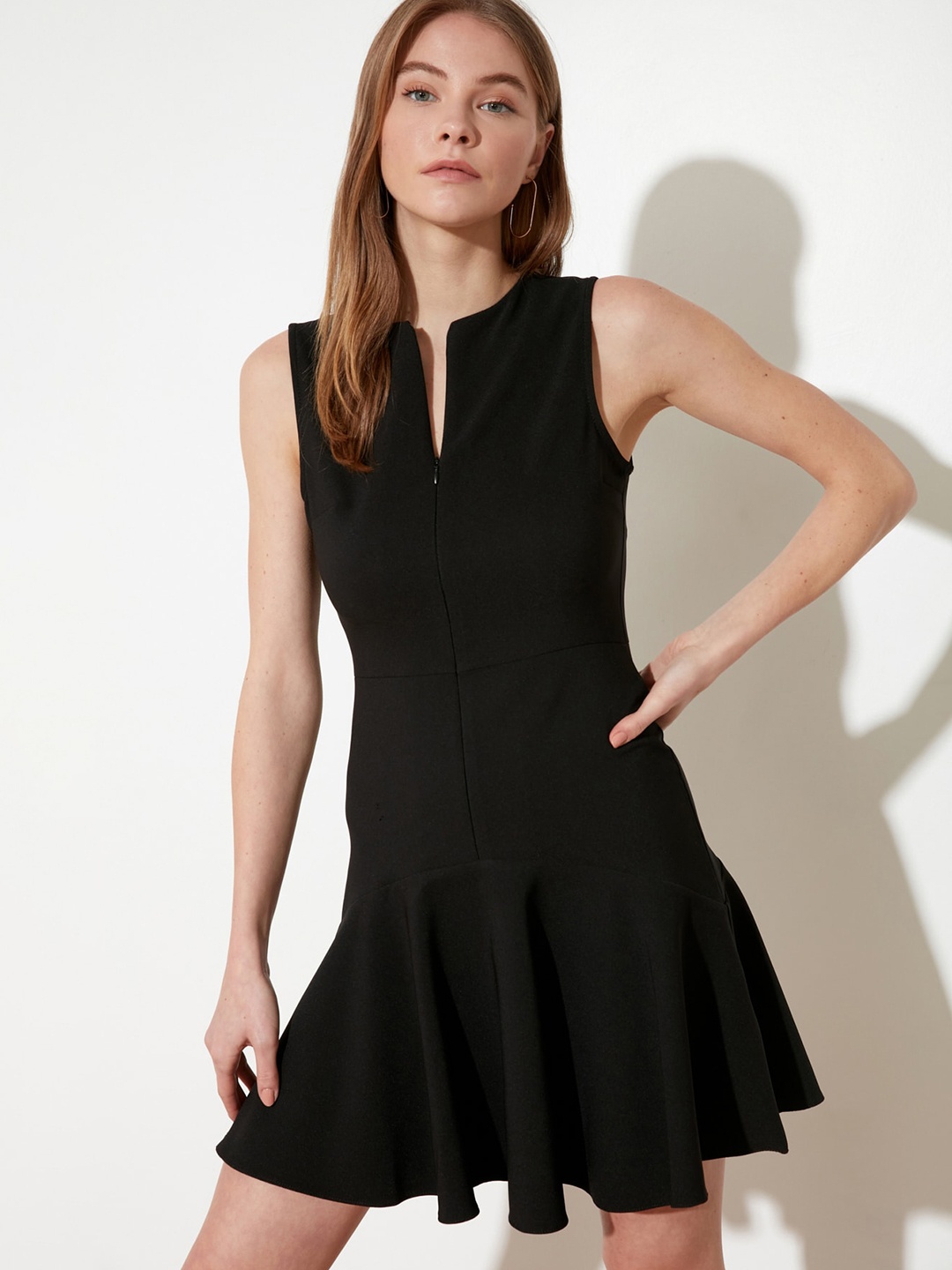 

Trendyol Women Black Solid A-Line Dress